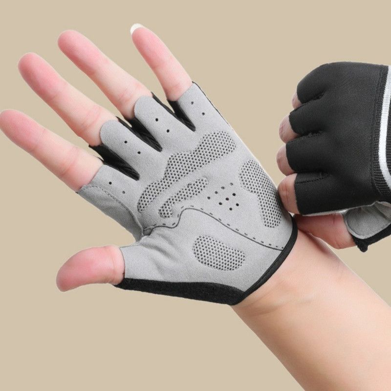 Red Size XL - One Pair - Breathable Mesh Half-Finger Sports Gloves, Non-Slip Silicone Shock-Absorbing Gloves for Cycling Fitness — image 4