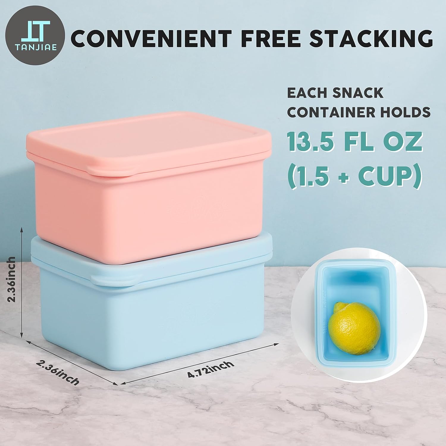 Silicone Snack Containers for Kids, Leak Proof Microwavable Small Lunch Box Containers with Lids for Toddlers, 1 Cup BPA Free Freezer Molds for Soups/Baby Food — image 2