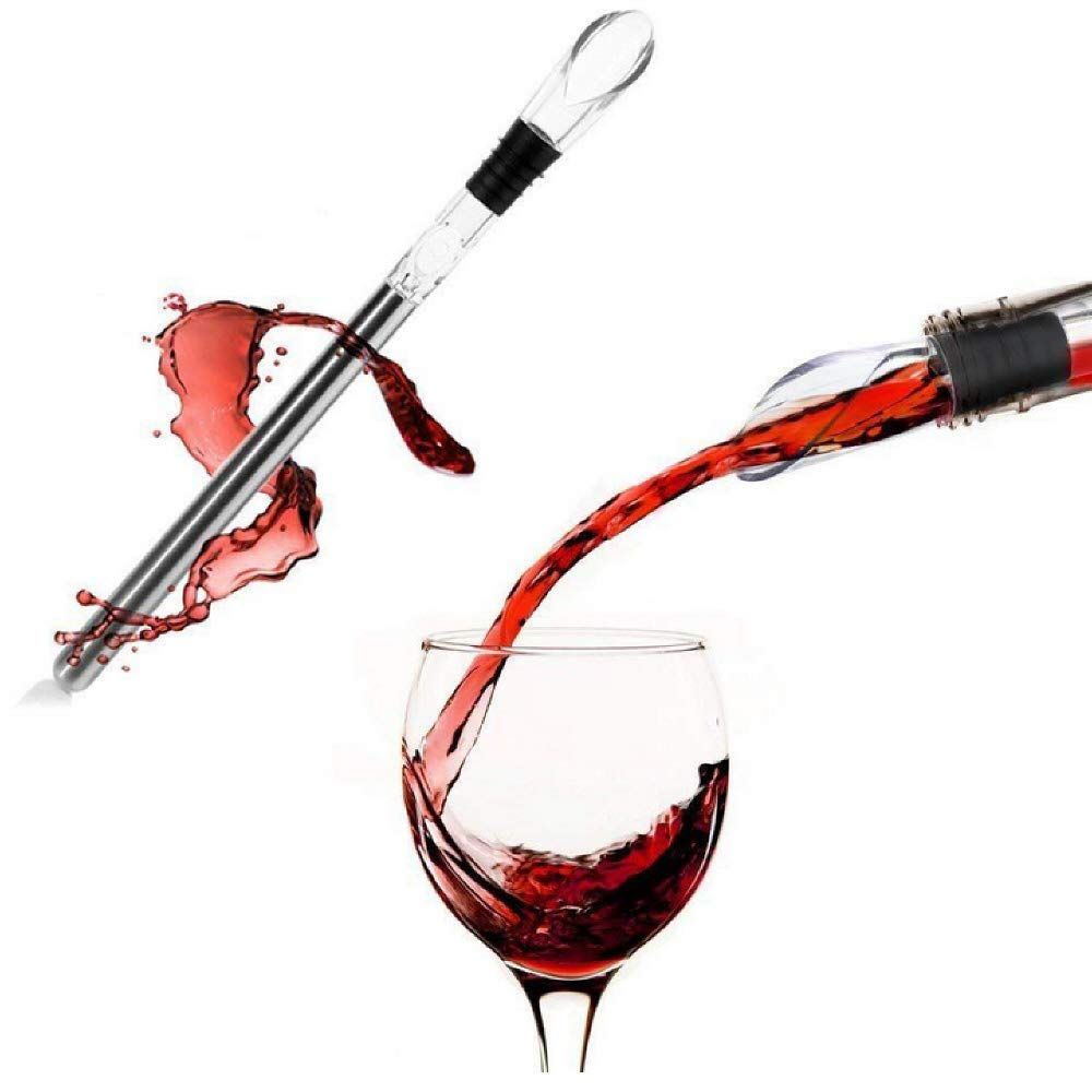 Wine Chiller,3 in 1 Stainless Steel Wine Bottle Cooler Stick Chiller with Aerator and Pourer for Merlot Beer Whiskey Cocktails Grape — image 4