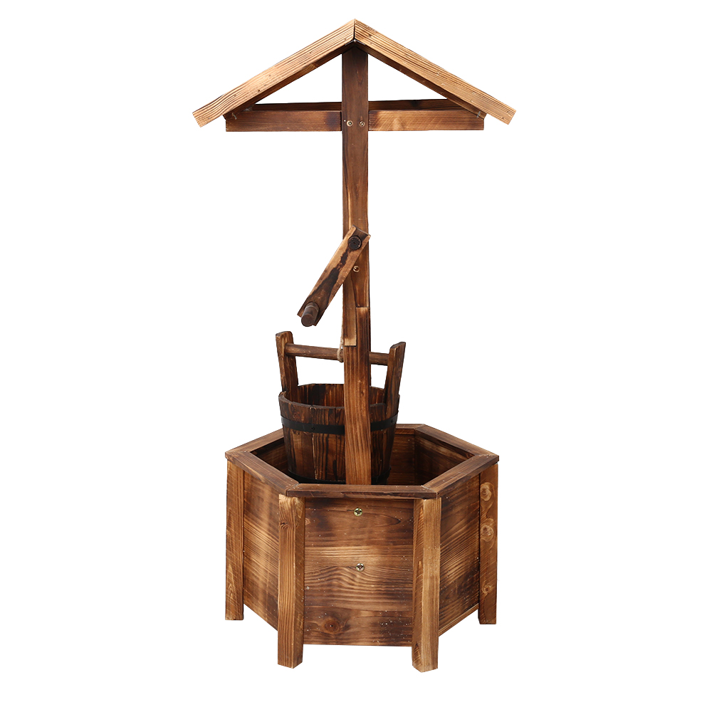 Gardeon Garden Decor Outdoor Ornament Wooden Wishing Well — image 4