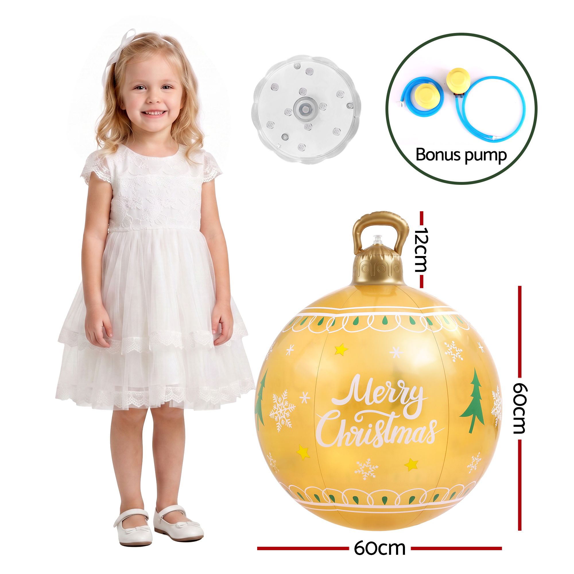 Jingle Jollys Christmas Inflatable Ball 60cm Led Illuminated Xmas Decoration โ image 2