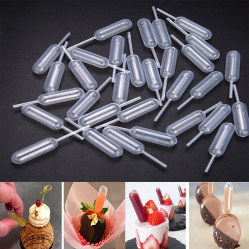 4ml Cupcake Pipettes, 50Packs Small Pipettes Tubes Infusers Strawberries Shot Tubes Liquor Injector Alcohol Infused Mini Pipettes — image 4