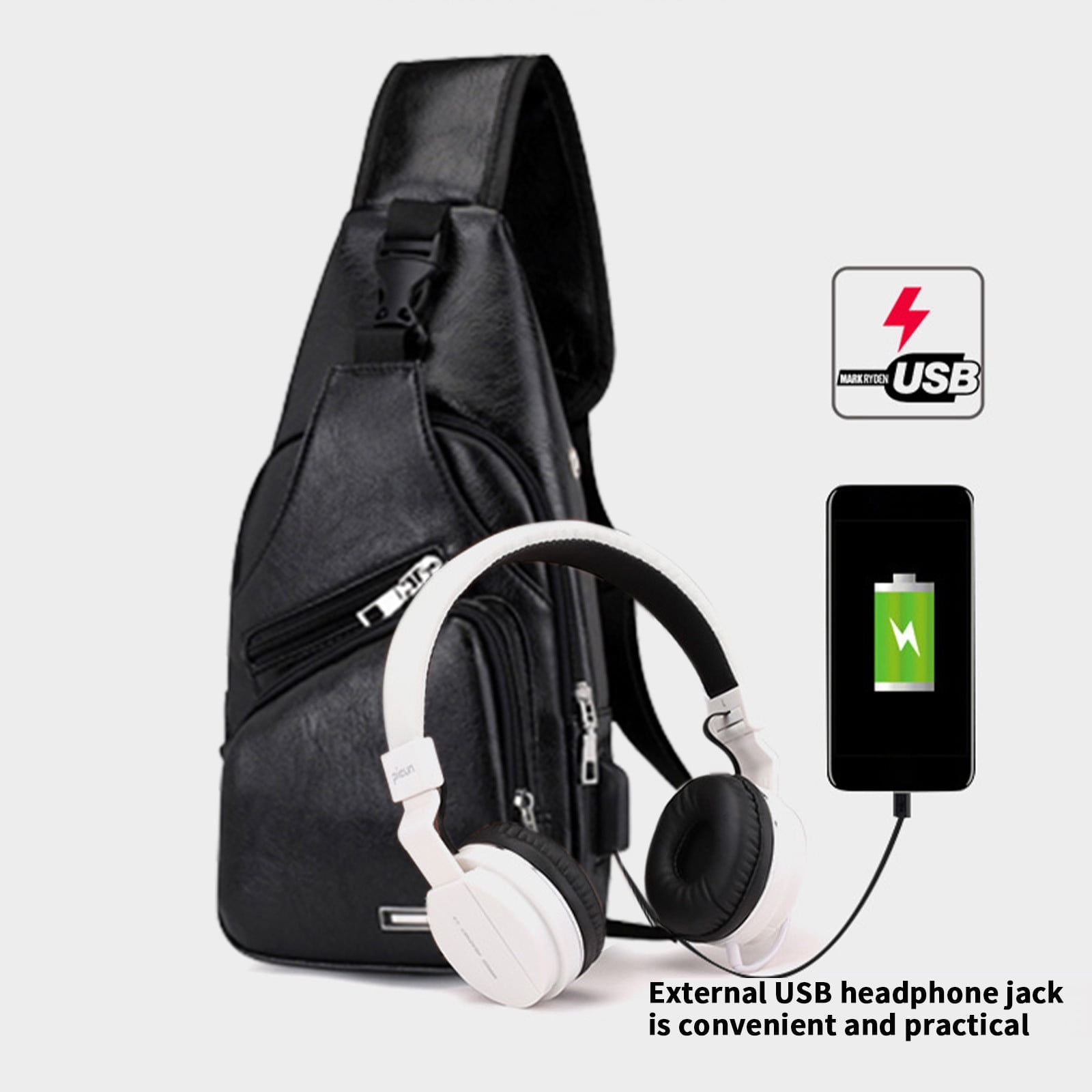 Sling Bag for Women, Crossbody Sling Backpack Small Sling Bag Multipurpose Crossbody Shoulder Bag Travel Hiking Backpack, Sling Bag for Men #3-Black — image 5