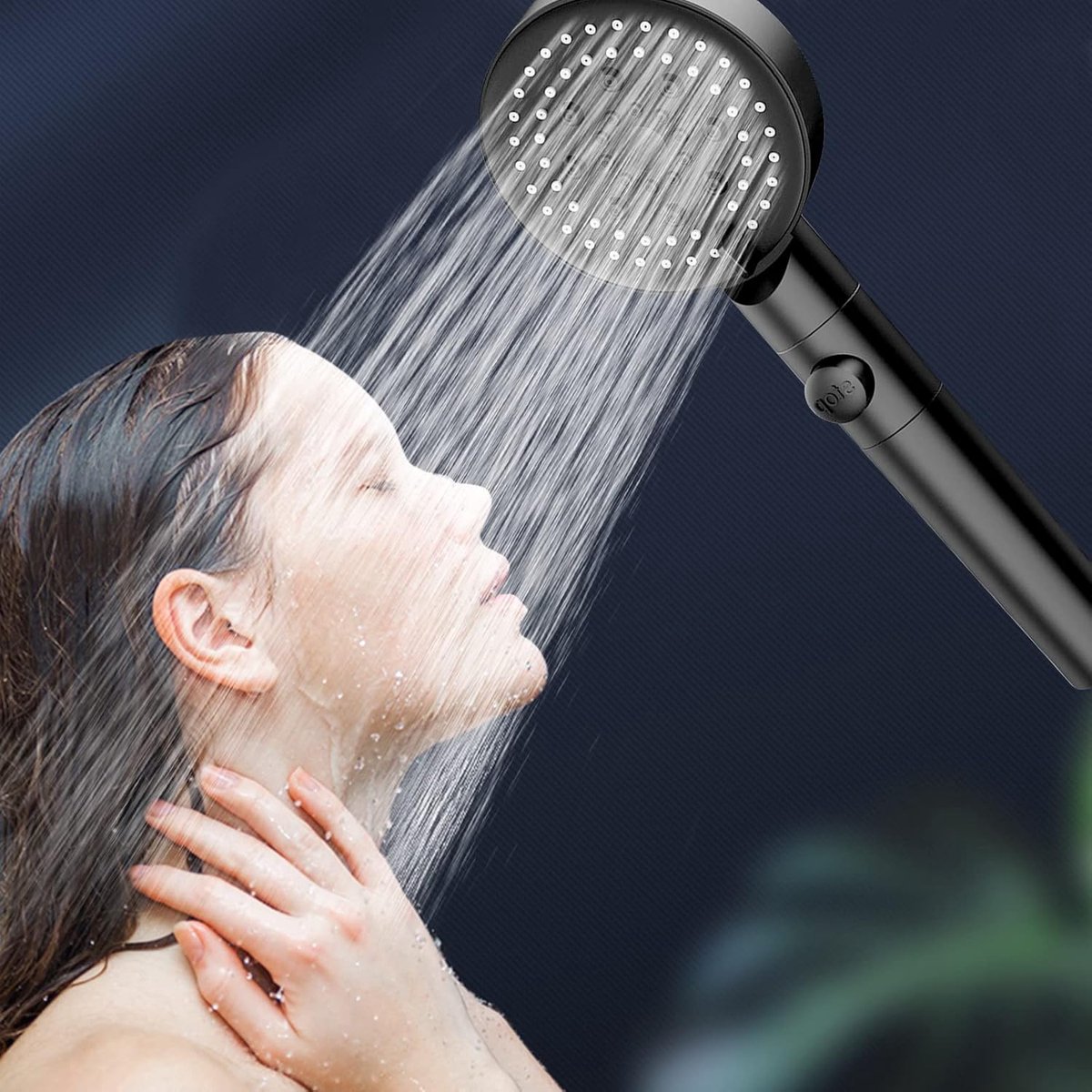Shower Head - Shower Set - 6 Spray Modes - Water Saving - High Pressure - With 1.5m Explosion-Proof Hose and Self-Adhesive Holder - Rain Shower - Wellness — image 3