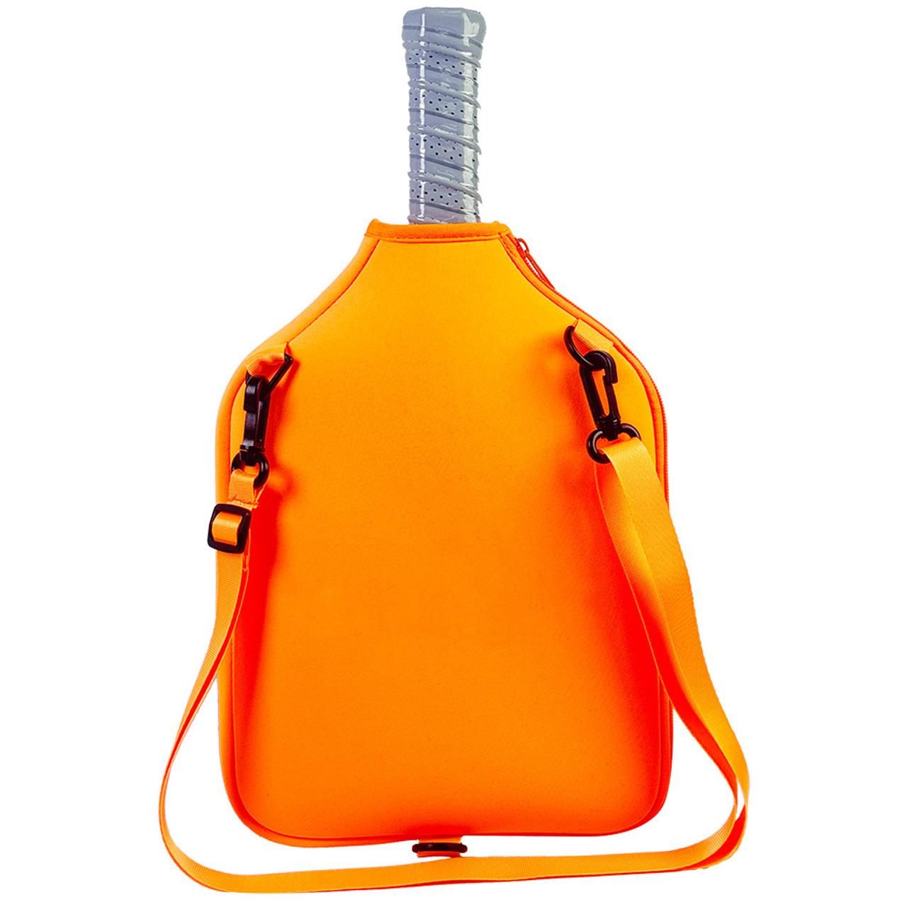 Neoprene Tennis & Pickleball Paddle Bag Lightweight Protective Carry Case with Shoulder Strap - Orange