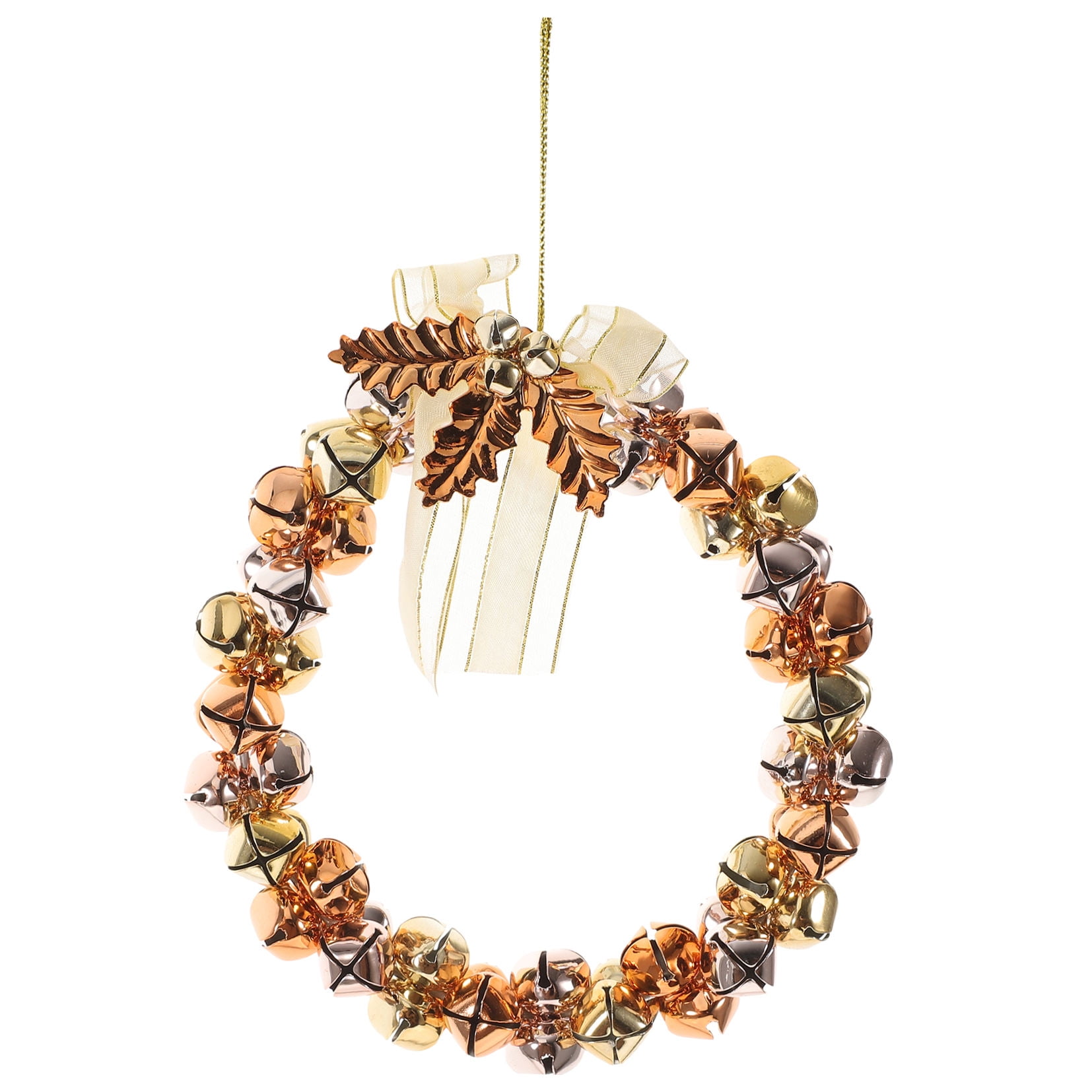 Golden Christmas Bell Wreath with Bells for Decoration Iron Material Adds Festive Touch โ image 5