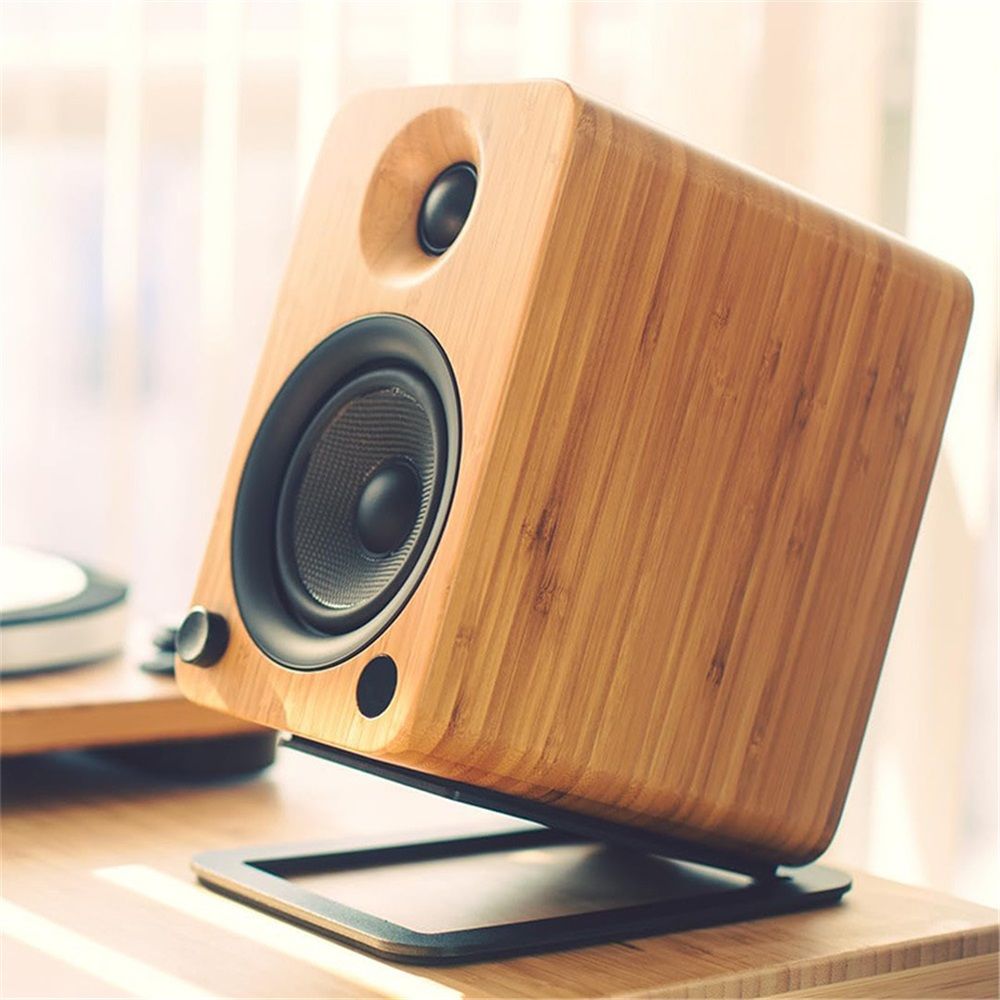 Tilted Desktop Speaker Stands for Medium Bookshelf Speakers & Mid-Studio Monitors | Damping Foam Padding | Pair | Black — image 5