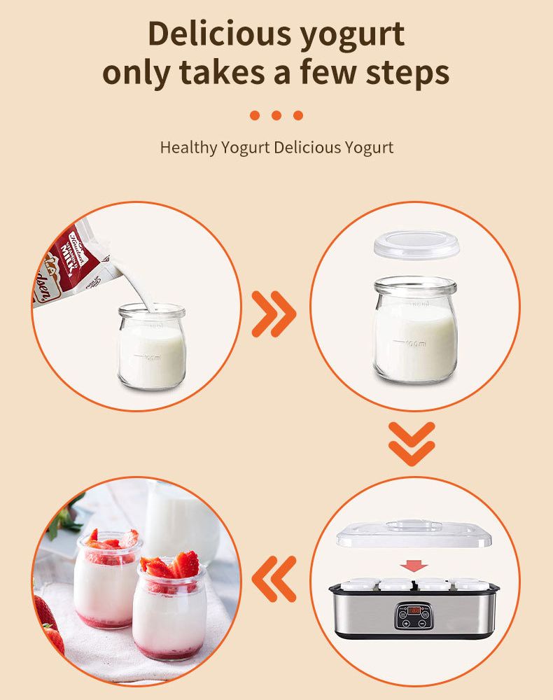 Eight-cup home yogurt maker, homemade with no additives, enjoy healthy deliciousness and freedom — image 3