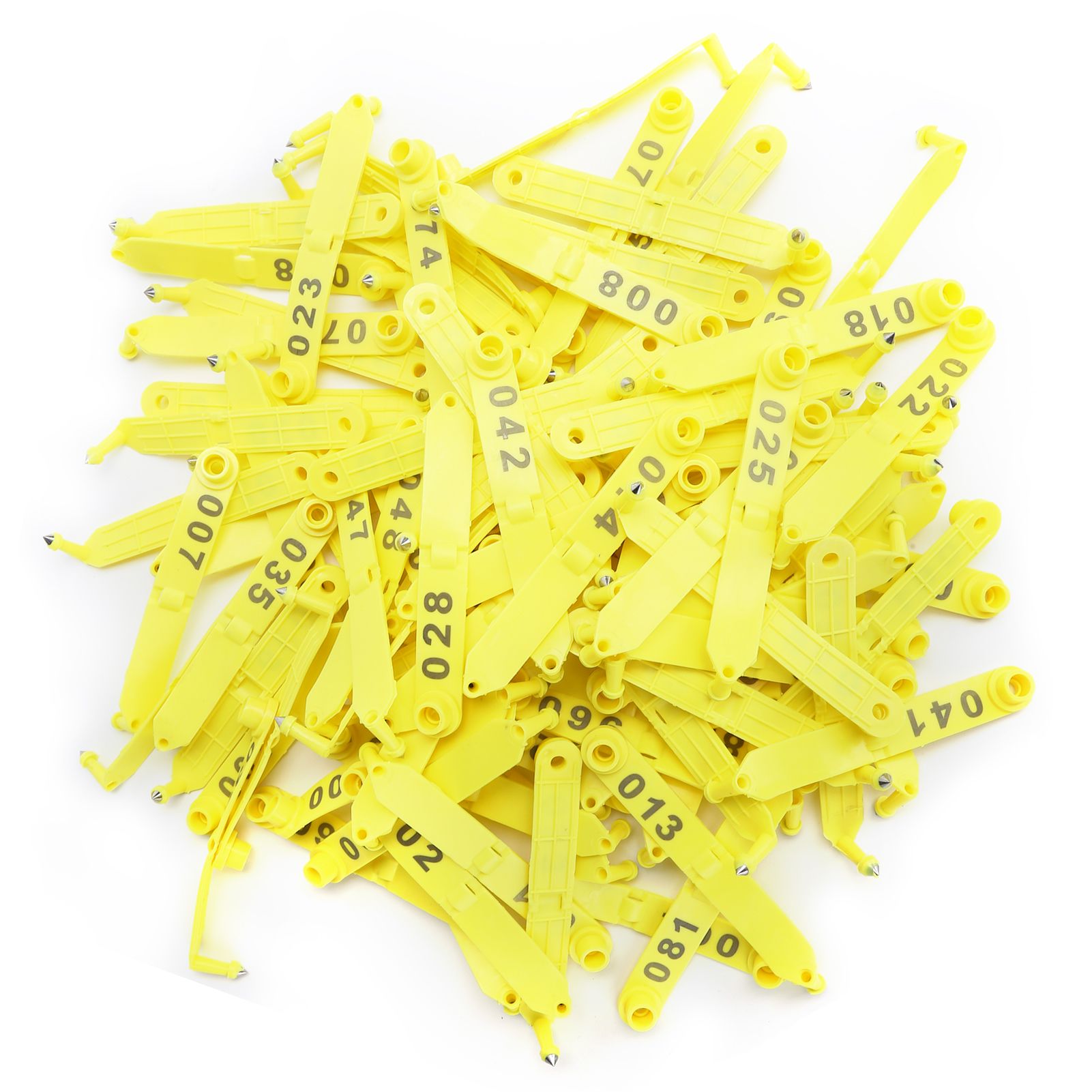 100Pcs Sheep Ear Tag Double Folded Yellow Integrated Number Animal Identification Card — image 5