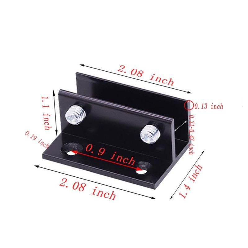 Glass clamp, Glass Holder, Aluminum Alloy Glass clamp Bracket clamp Glass Cabinet 0.32"（8mm）-0.48"（12mm） Thickness (8pcs) — image 5