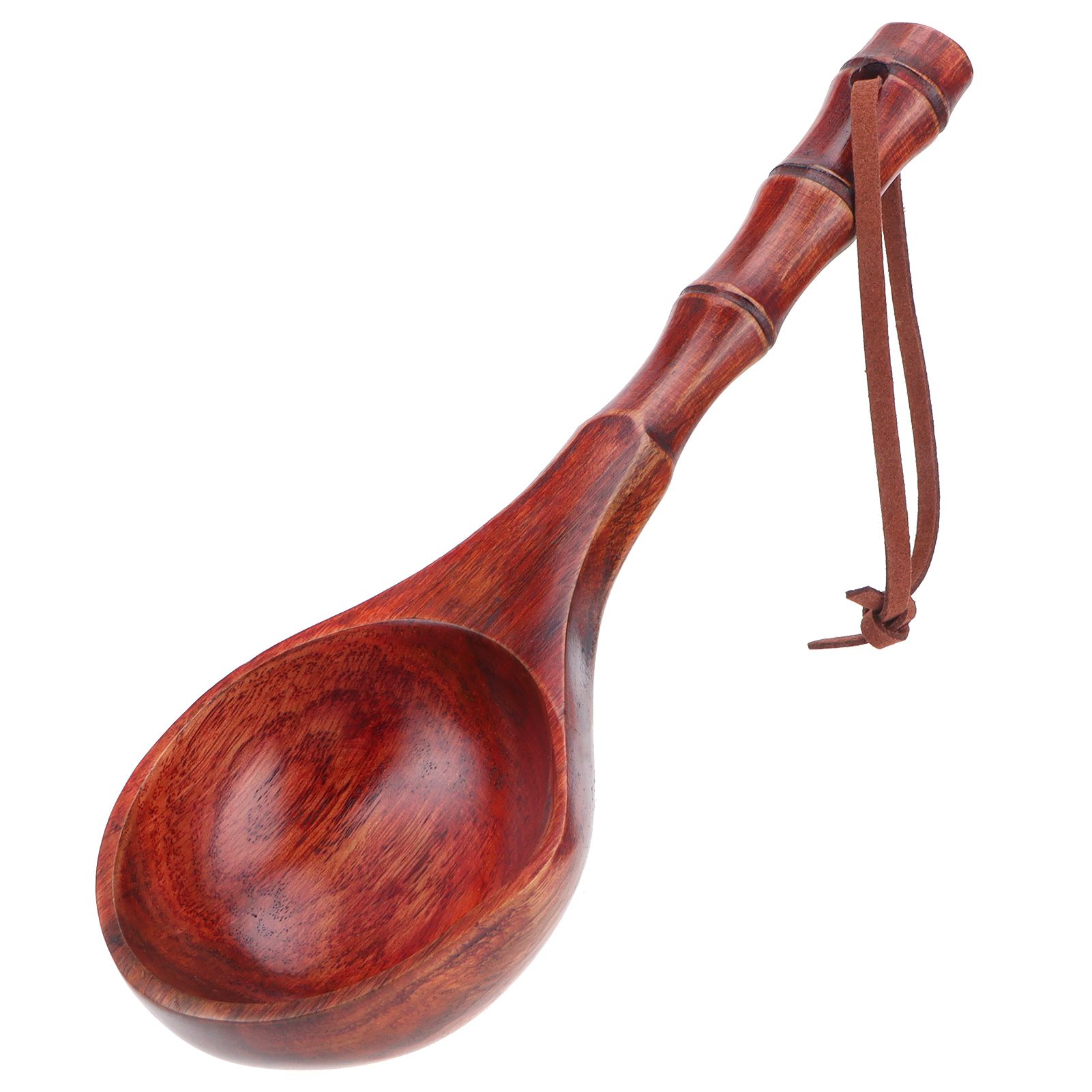 Wooden Round Spoon Japanese Style Sauna Water Ladle Kitchen Soup Spoon Accessory — image 5