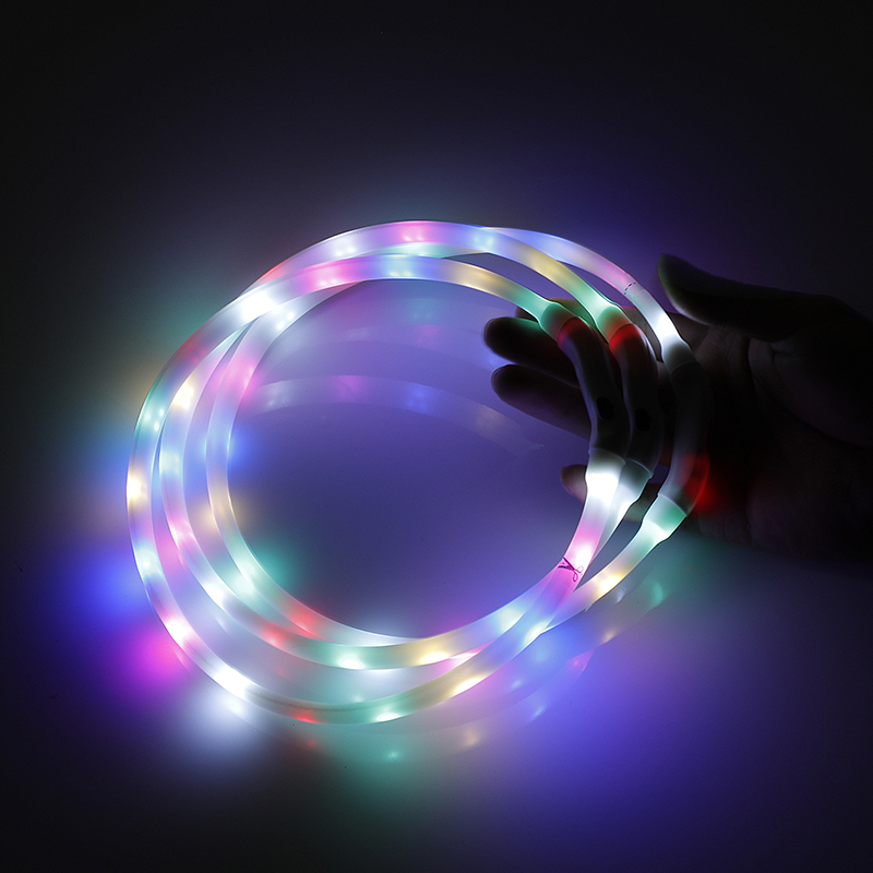 YES4PETS Small 40CM LED Dog Collar USB Rechargeable Night Glow Flashing Light Up Safety Pet Collars โ image 3