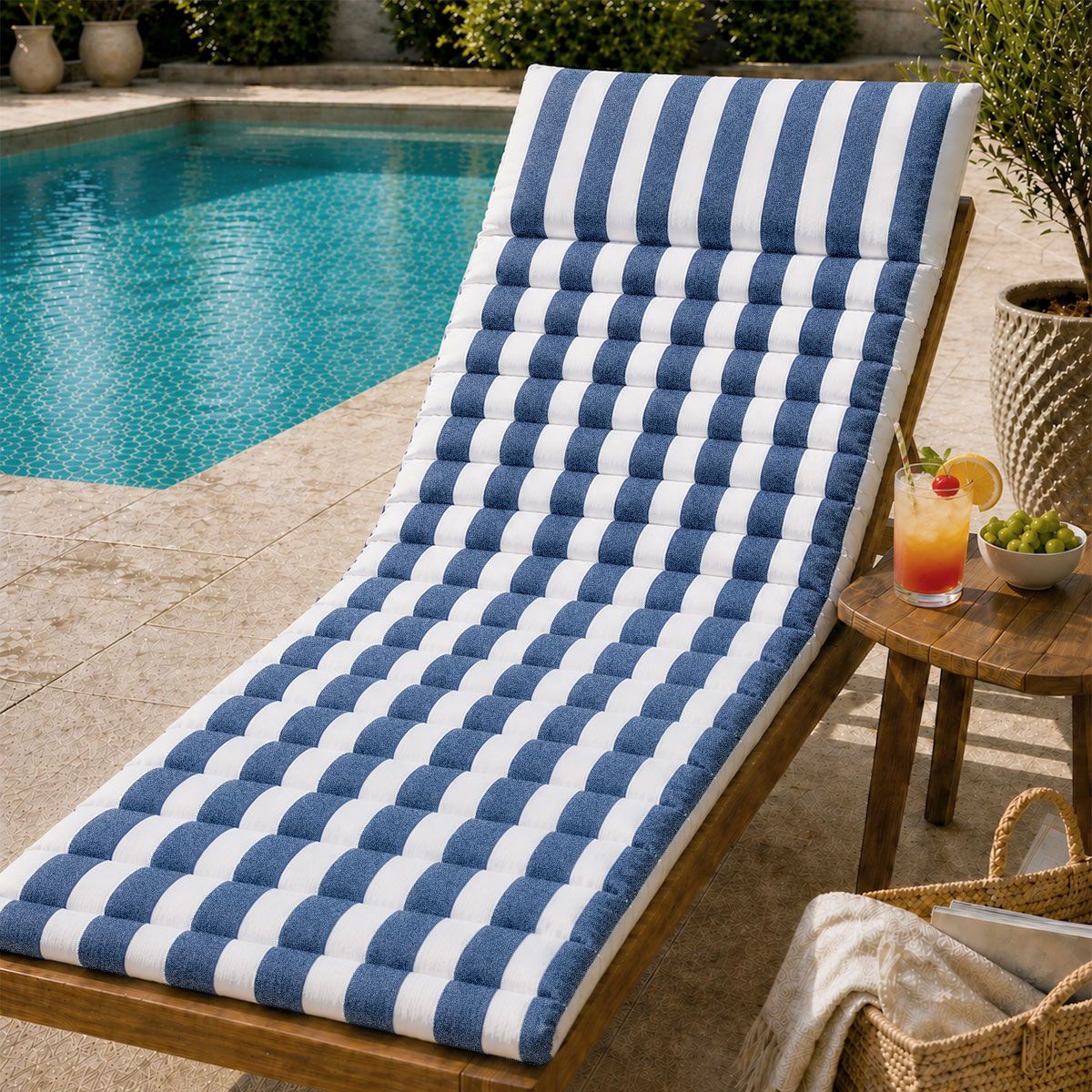 Rans Blue Alfresco Cotton Outdoor Indoor Lounge Mat 62 × 194 cm — image 2