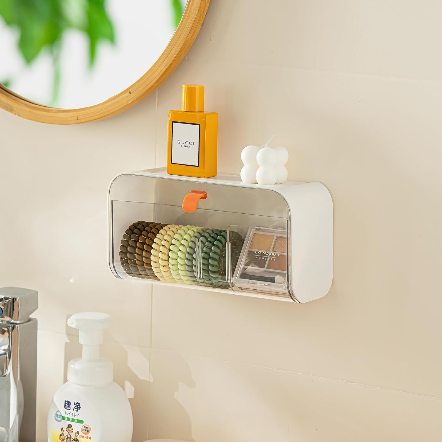 White Storage Box with Lid for Cotton Swabs Cotton Pads Toothpicks Household Organizer β image 2