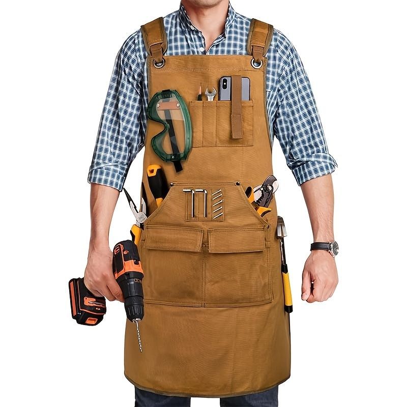Waterproof Apron Utility Apron Work Apron Industrial Apron Tool Storage Apron - Black - Size regular — image 2