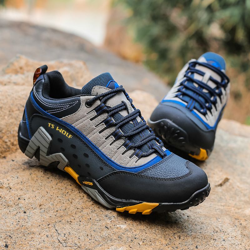 Lefectic Hiking Shoes Genuine Leather Waterproof. Dark Blue Rose Red 38 โ image 3