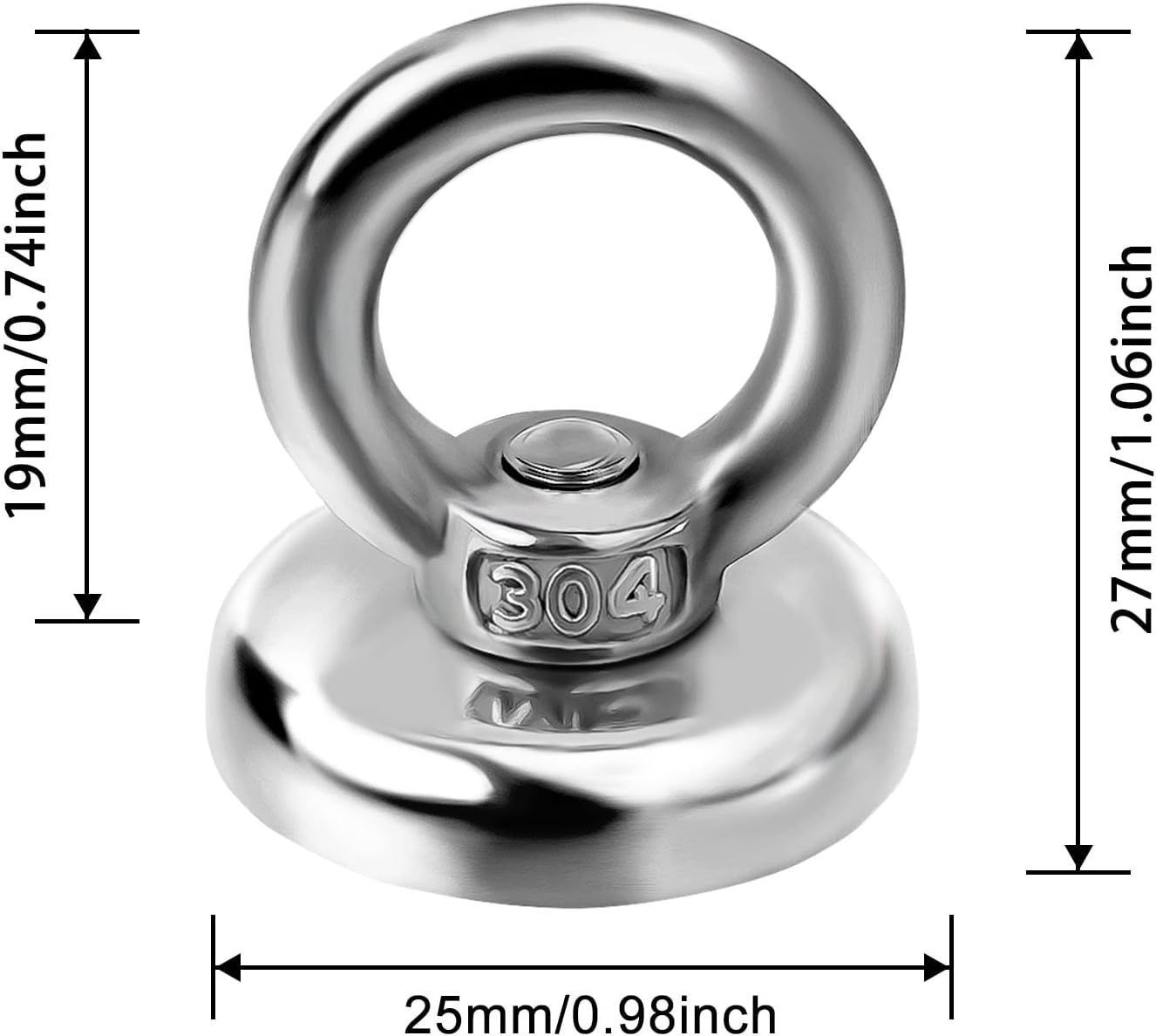 Magnetic Hooks Heavy Duty 10 Pack, 60 lbs Pulling Force Rare Earth Magnets with Countersunk Hole Eyebolt, Neodymium Magnet Hooks Heavy Duty for Home — image 2