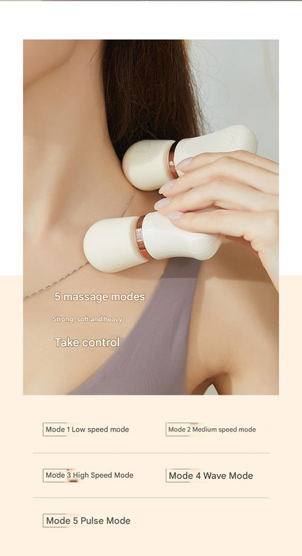 Pink Portable Dual Head Mini Massager - 5 Modes, Quiet Operation, USB-C Rechargeable โ image 3