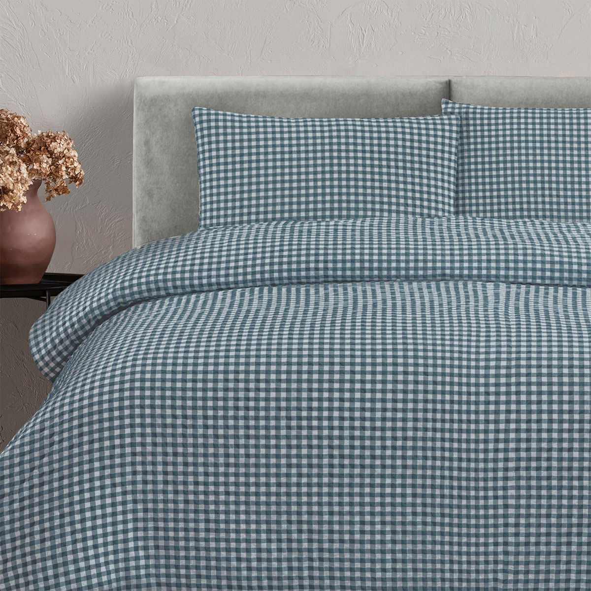 Ardor Rowe Teal Textured Seersucker Quilt Cover Set King โ image 3