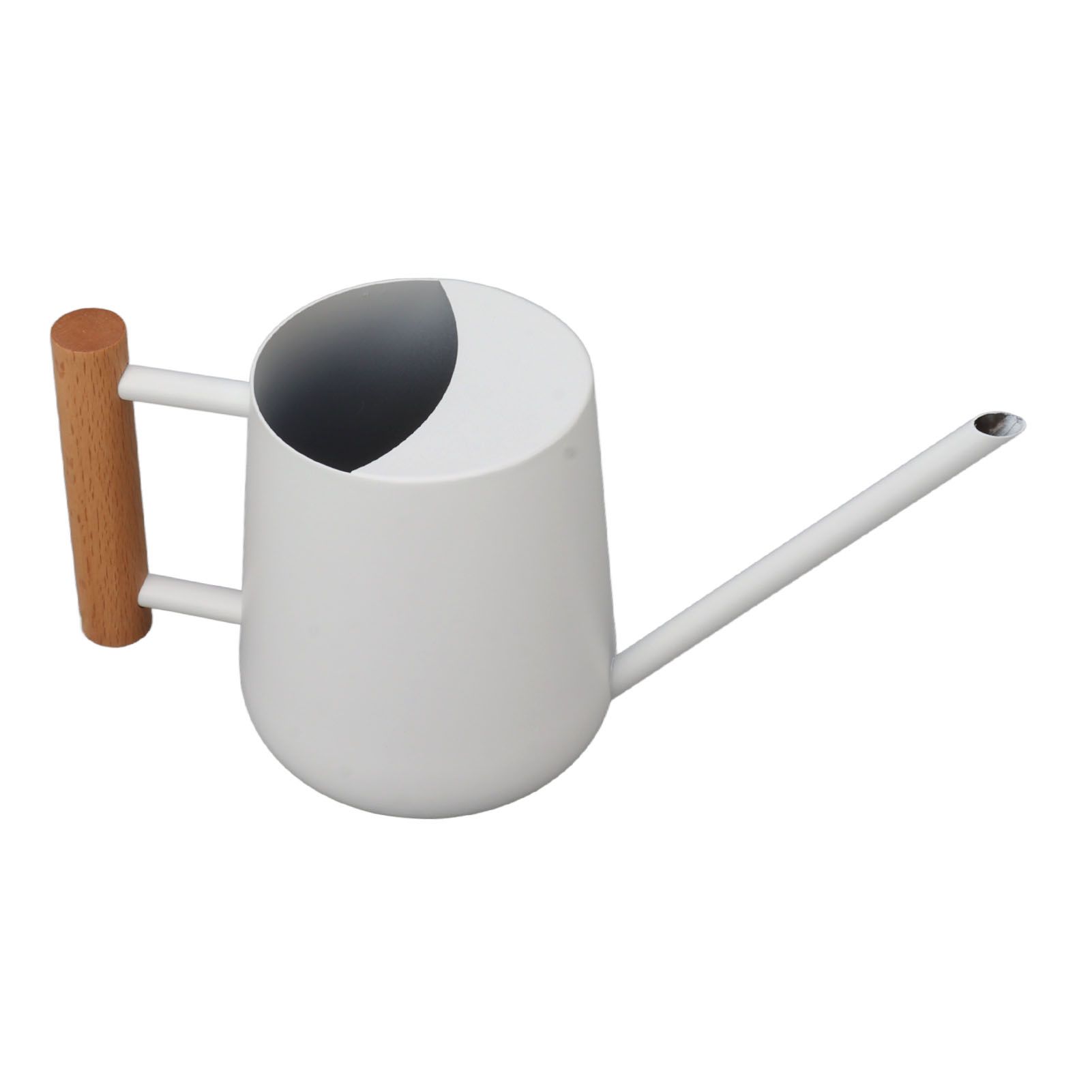 Watering Can 900ml Stainless Steel Long Spout Wooden Handle Elegant Flower Watering Pot for Garden Family Outdoor White โ image 3