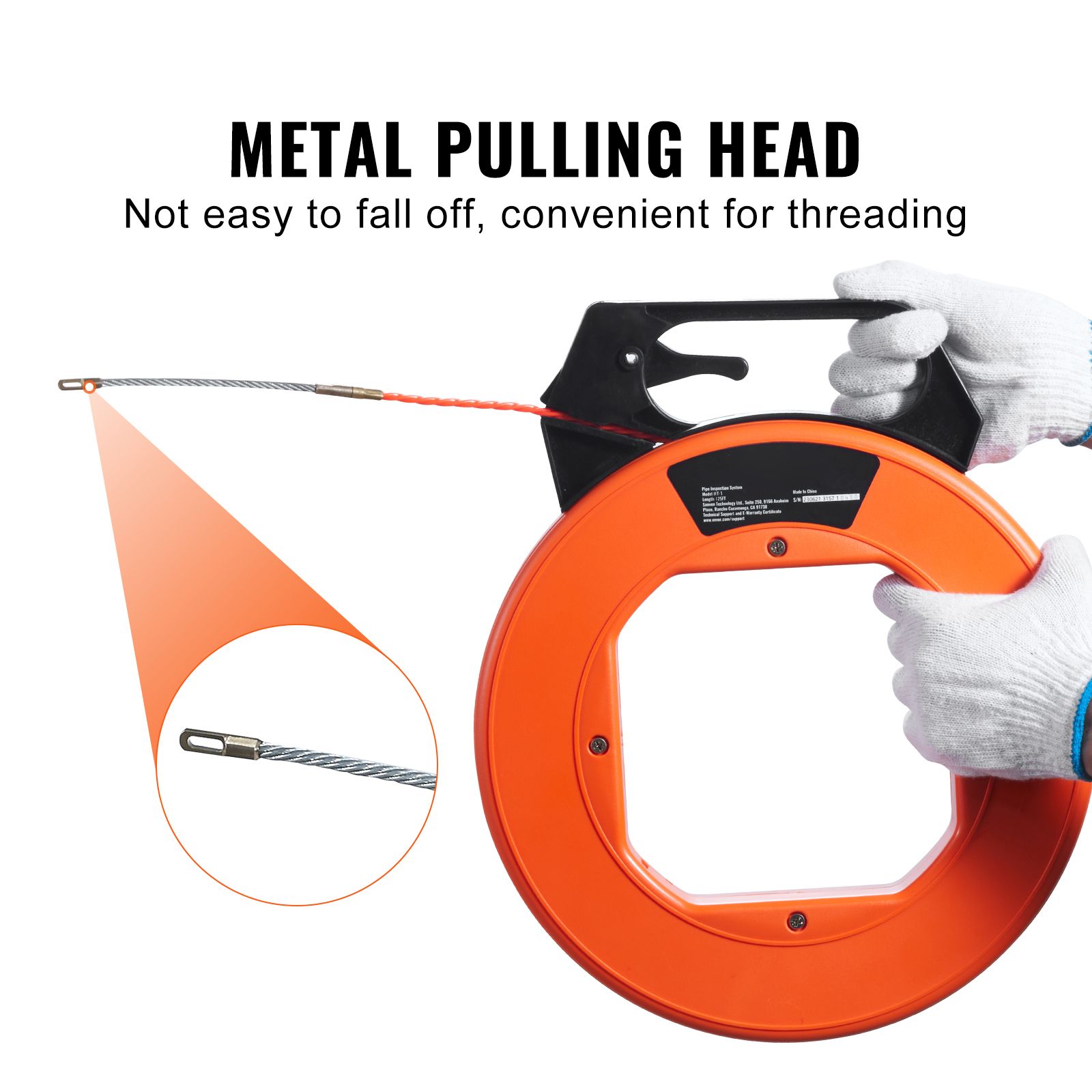 Fish Tape, 38.1 m Length, 4.5 mm, PET Wire Puller with Optimized Housing and Handle, Easy-to-Use Cable Puller Tool, Flexible Wire Fishing Tools for Walls and — image 6