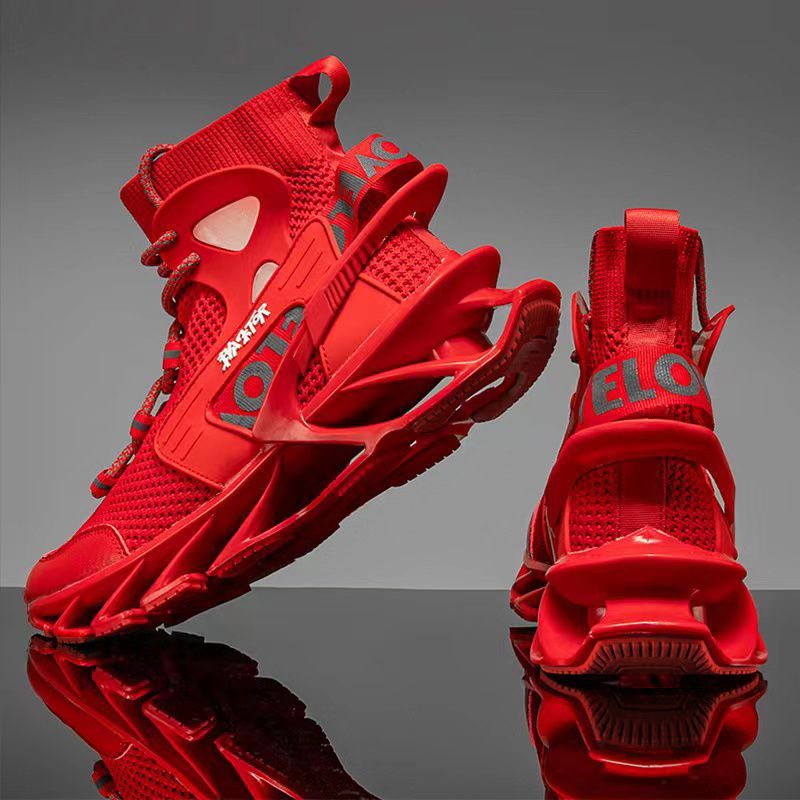 Men'S Casual Shoes Blade Style Shoes Breathable Sports Shoes Shock Absorbing - Black - Size 47 β image 4