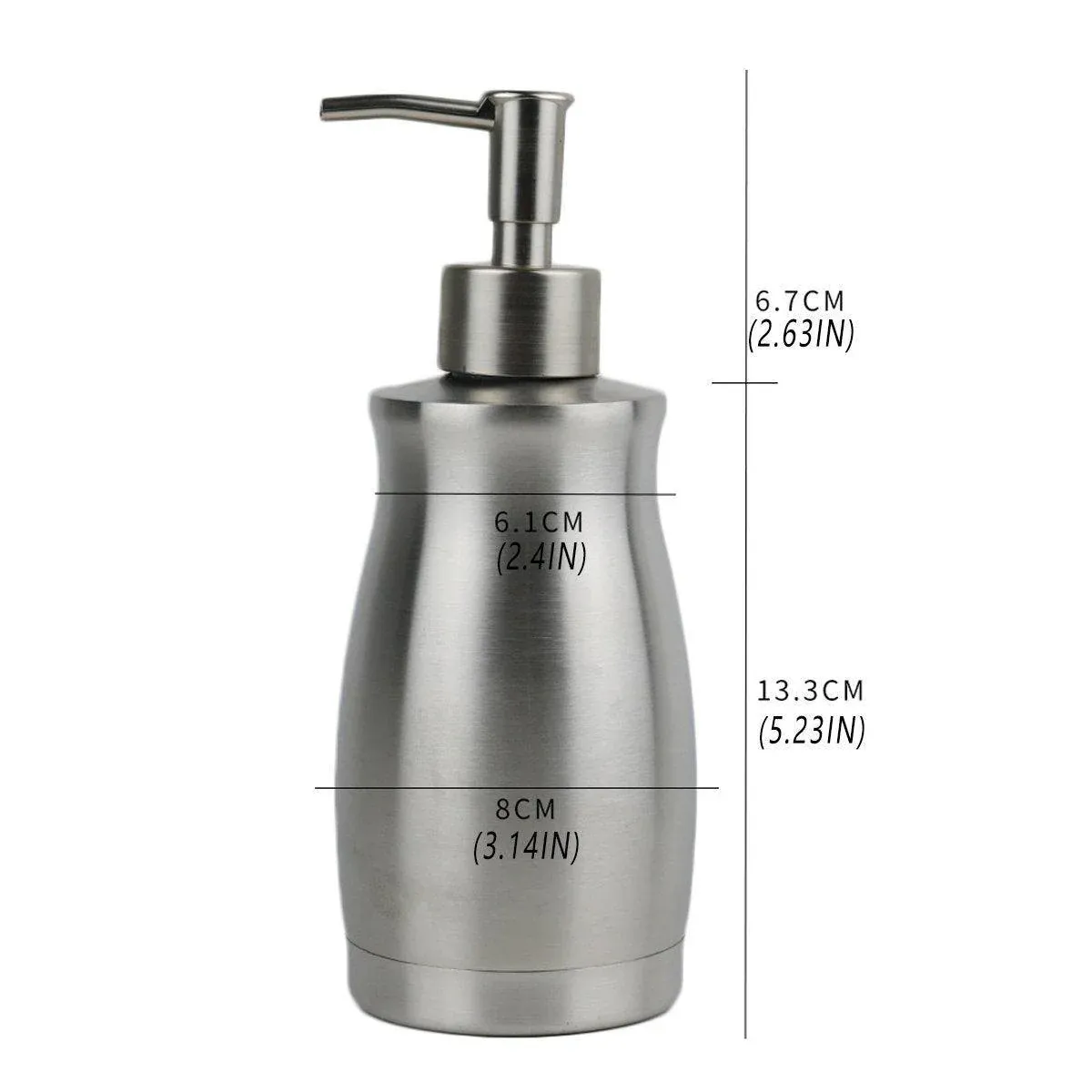 304 Household Stainless Steel Liquid Soap Lotion Shampoo Dispenser Bottle 400ML โ image 3