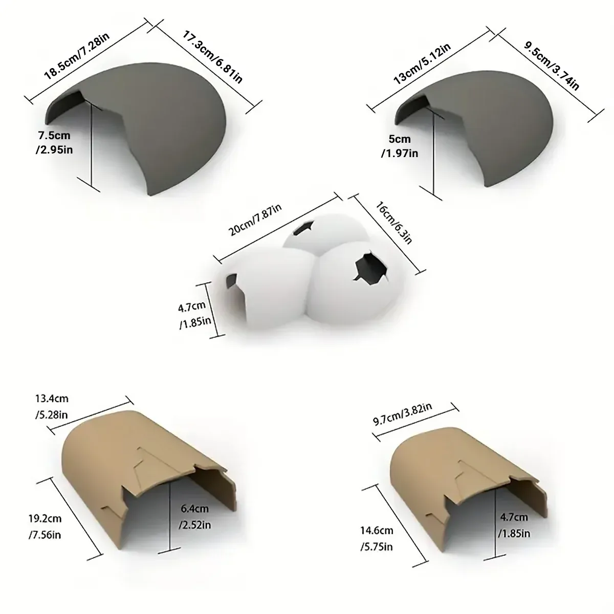 Reptile Hideout Plastic Cave Decorative Shelter for Lizard Snake Spider Habitat - Eggshell Set of 2 โ image 4
