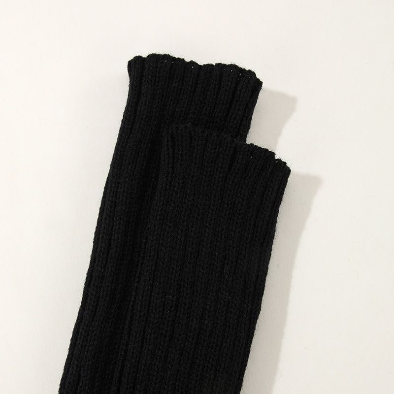 Long Fingerless Gloves Soft Winter Warm Gloves Winter Knit Arm Warmers Thumbhole Gloves Knitted Warm Weave Gloves — image 3