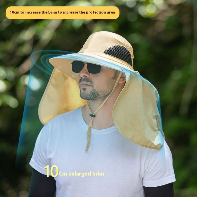 Black UPF 50+ Sun Protection Fishing Hat Wide Brim Neck Flap Quick Dry Bucket Hat for Outdoor Hiking and Gardening — image 3
