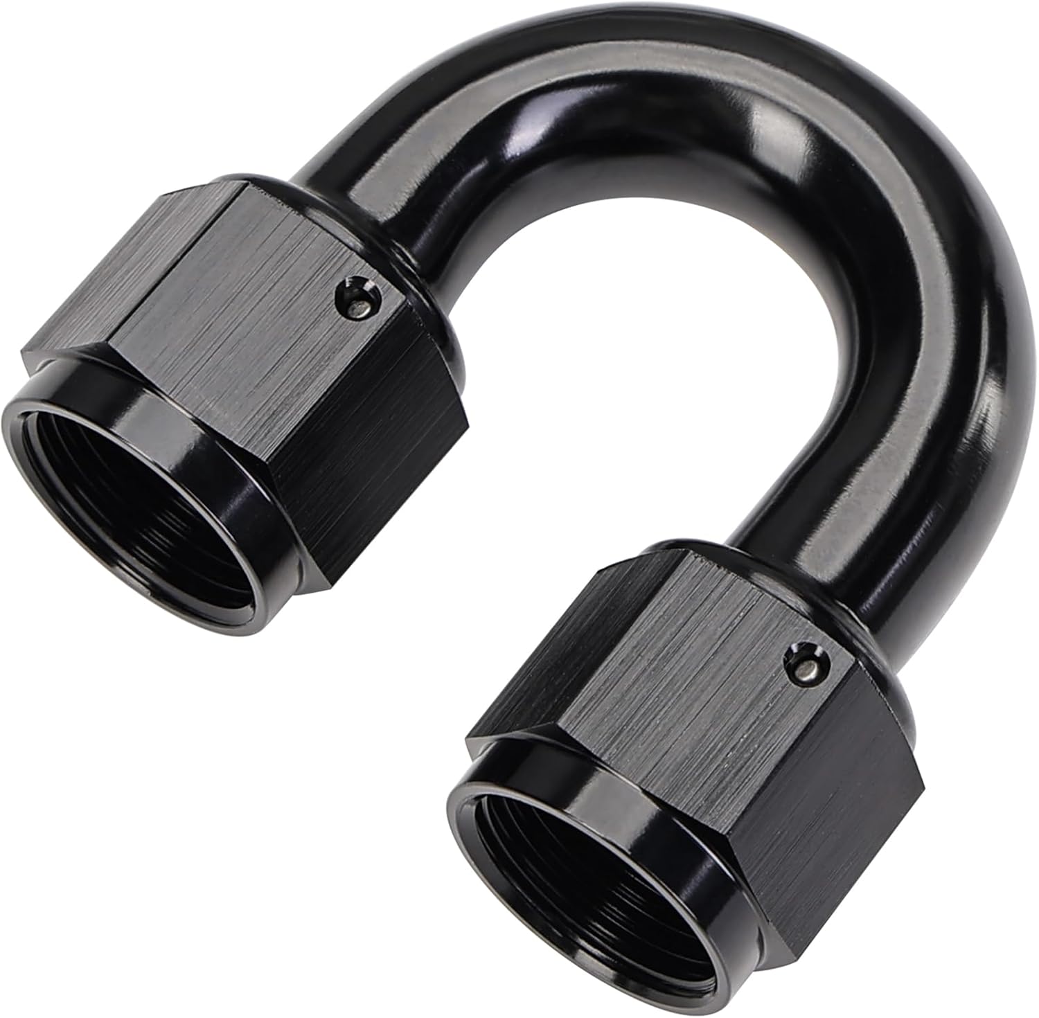 6AN Female to 6AN Female 180 Degree Swivel Coupler Union Fitting Adapter Aluminum Black