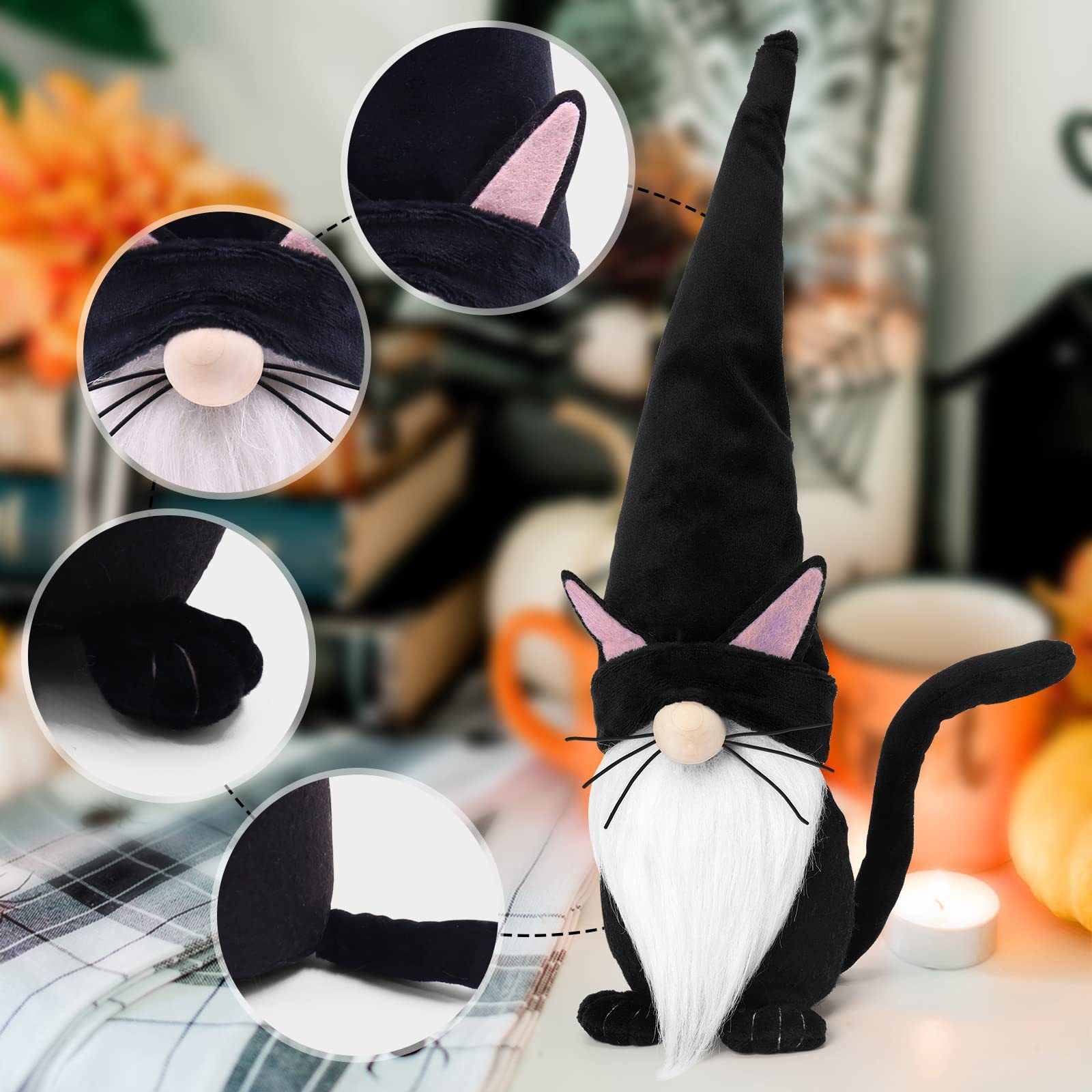 Halloween decorations, dwarf faceless dolls, cat figurines, decorations, Halloween party atmosphere props — image 2
