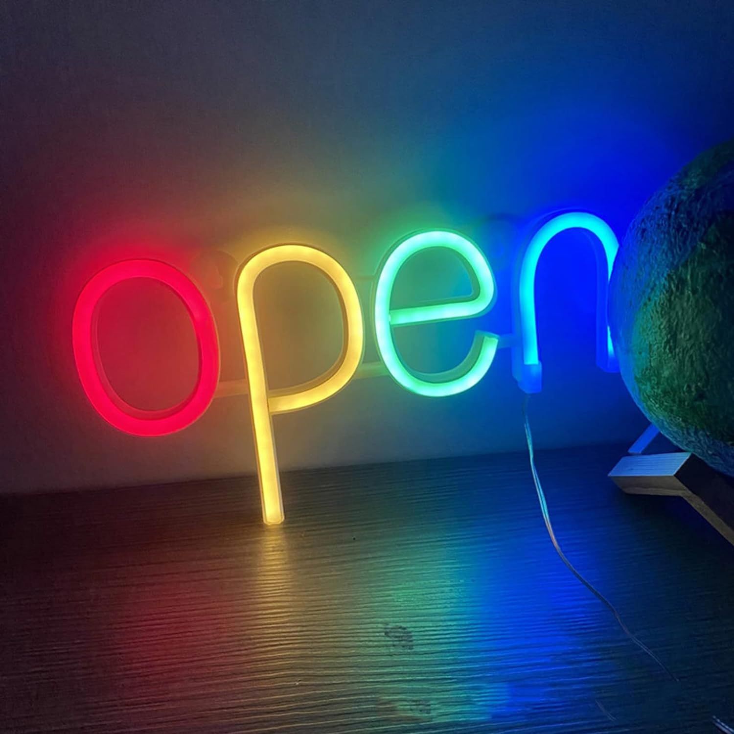 LED Neon Sign, OPEN Neon Sign Lamp Holiday Party Festive Prop, Creative LED Night Lamp Bar atmosphere colored lights — image 5