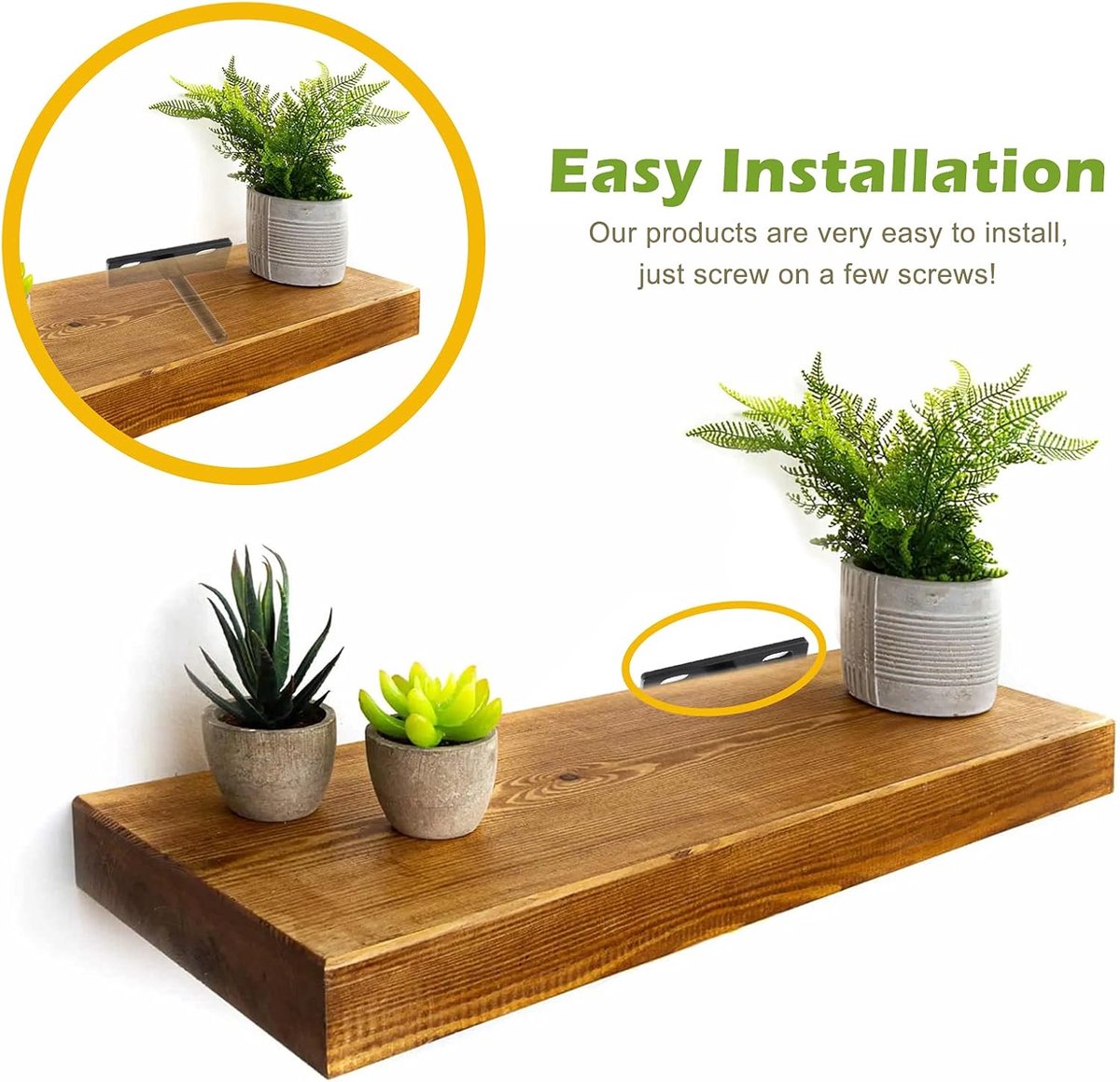 pieces - shelf brackets - 4 inch - shelf bracket - floating shelf support - brackets - floating shelf brackets - wall bracket - T-shape - invisible - for wall โ image 5