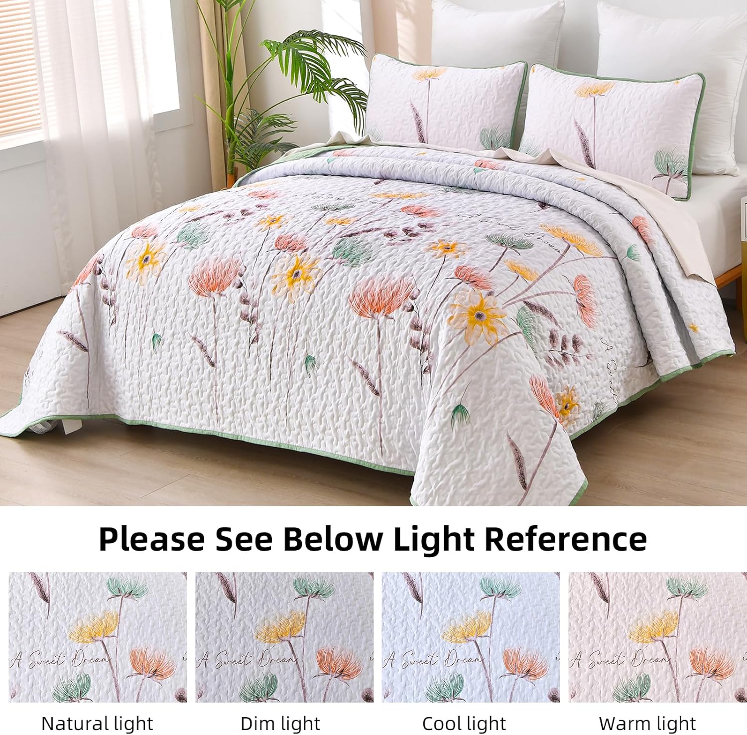 Intricate Quilted Coverlet and Pillowcases Set: A Work of Art for Your Bedroom - Queen size โ image 4