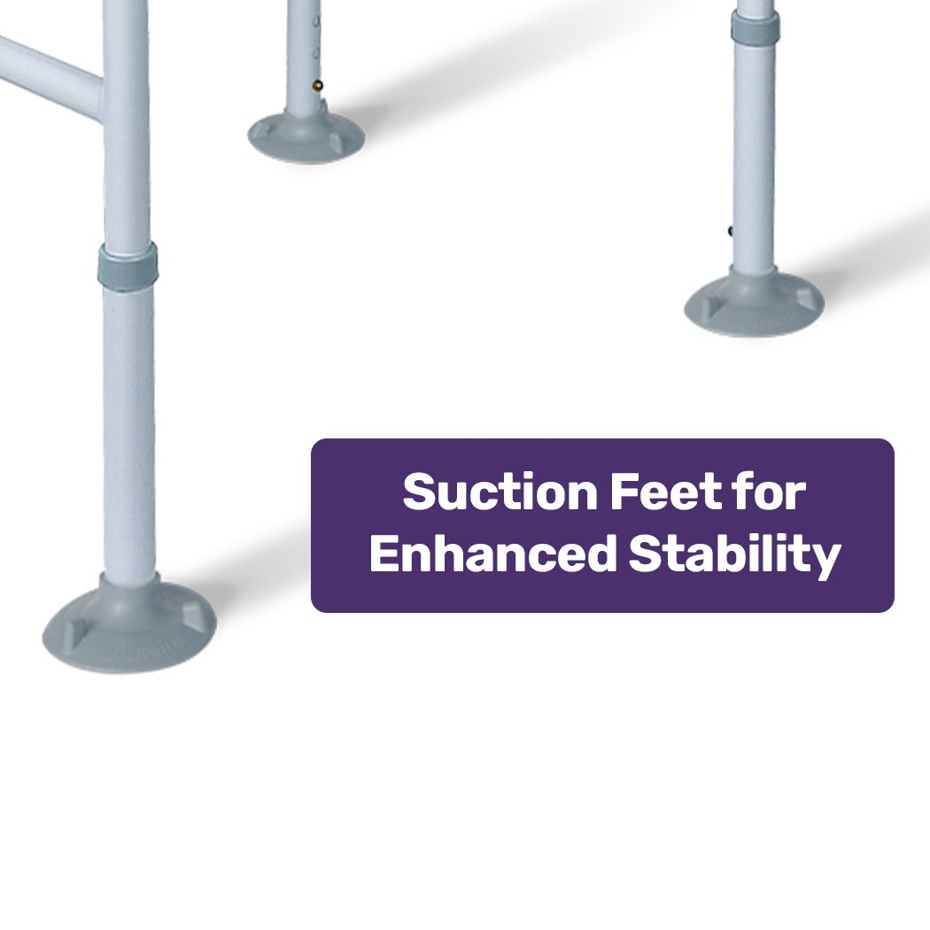 Equipmed Over Toilet Support Frame Safety Grab Aid Rail, 125kg Capacity, Adjustable Height and Width — image 4