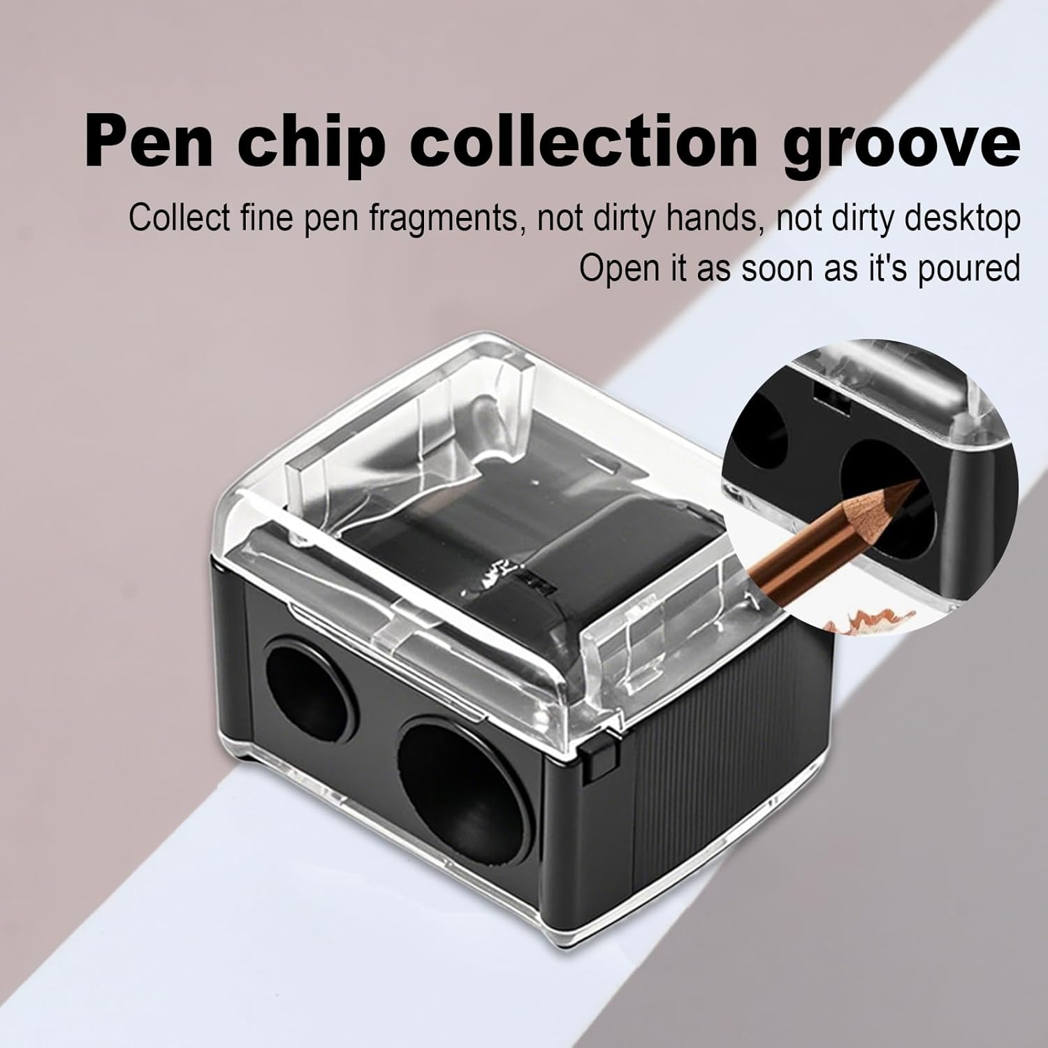 2-piece eyeliner pencil sharpener, makeup pencil sharpener with 2 holes, compact eyebrow pencil sharpener for different sizes of eyebrow pencils, eyeliner â image 4