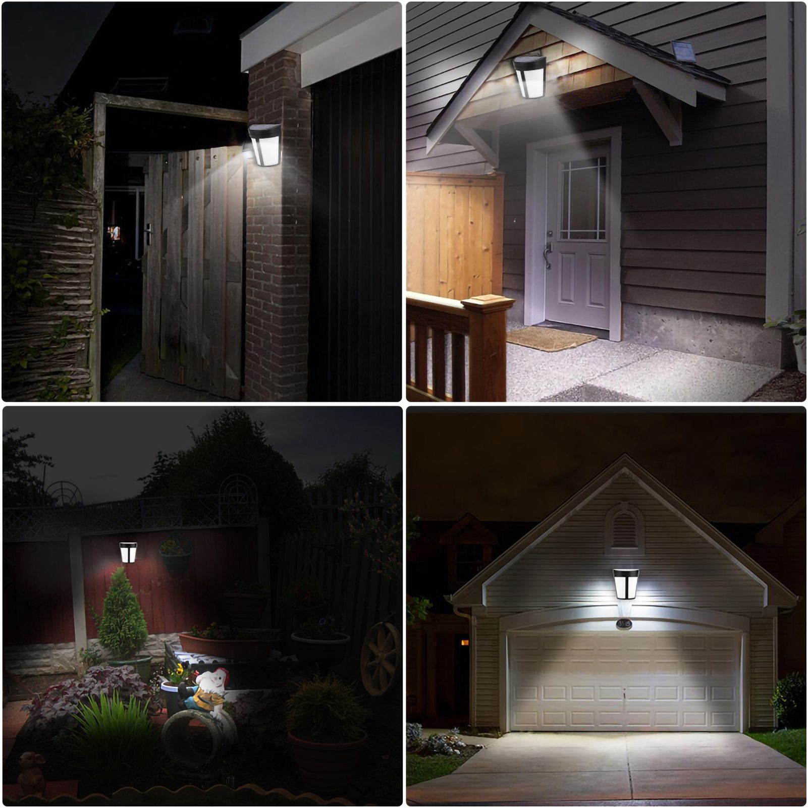 Solar Powered Wall Mount Light Outdoor Garden Landscape Fence Yard Lamp Pure White — image 3
