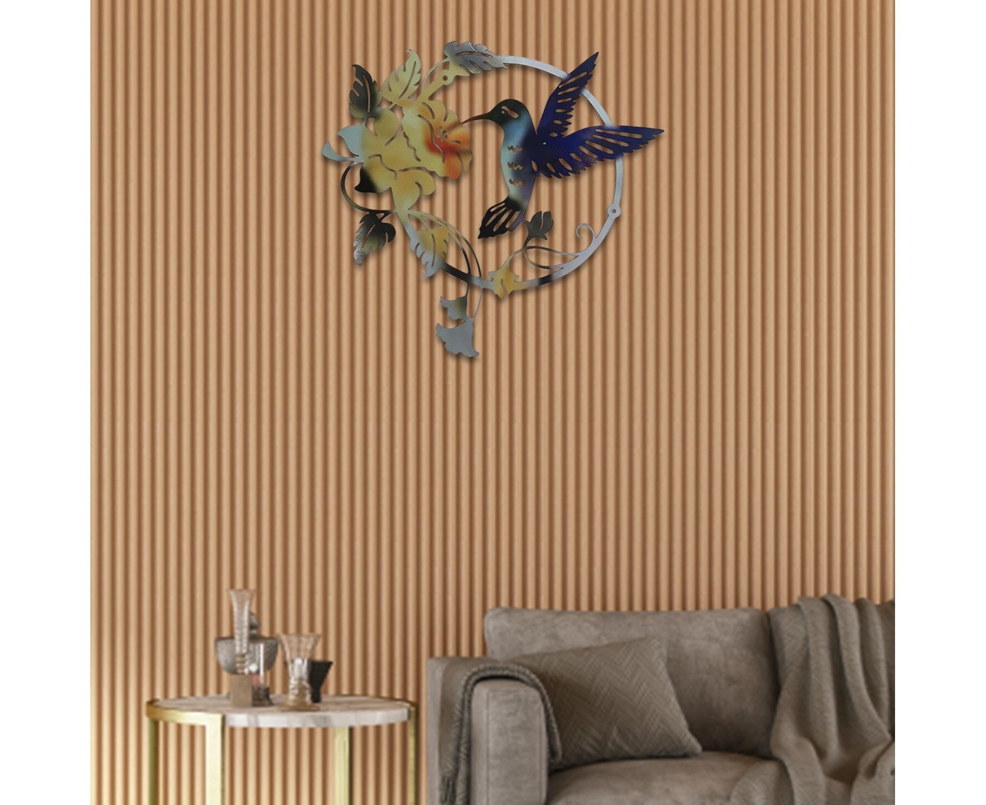 Metal Bird Wall Art Decor Hummingbird - Yellow โ image 6