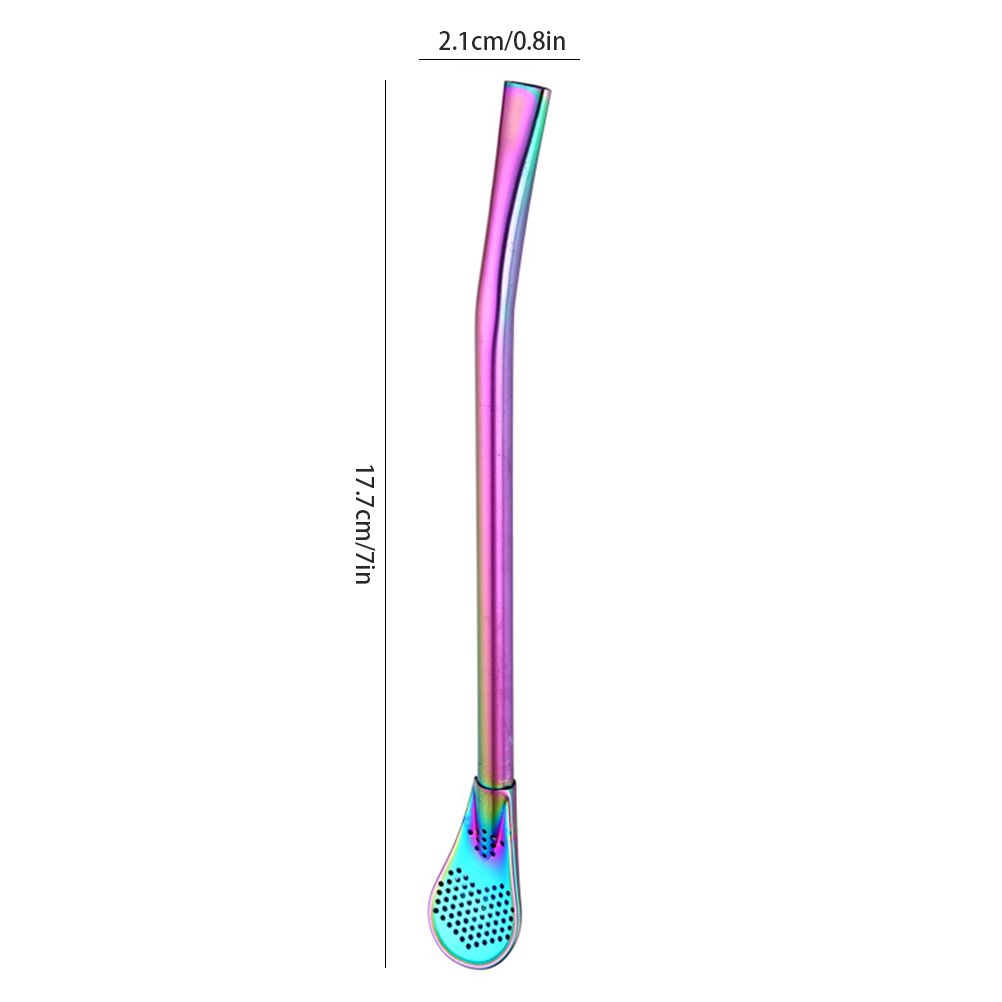 2 in 1 Stainless Steel Straw Spoon Stainless Steel Straw Mate Multifunctional Nontoxic Strainer Spoon โ image 6