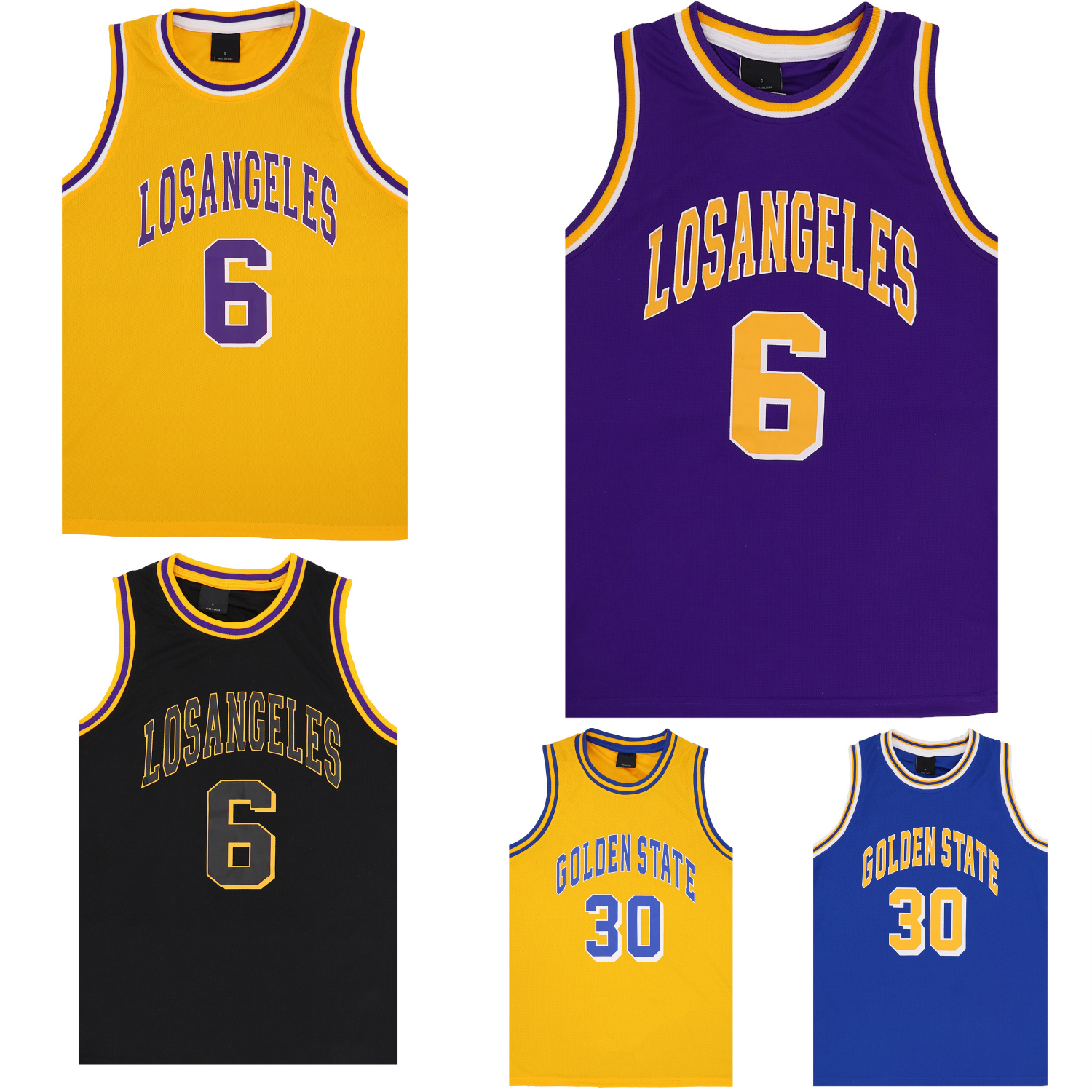 Kid's Basketball Jersey Tank Boys Sports T Shirt Tee Singlet Tops Los Angeles, Black - Los Angeles 6, 2 โ image 4