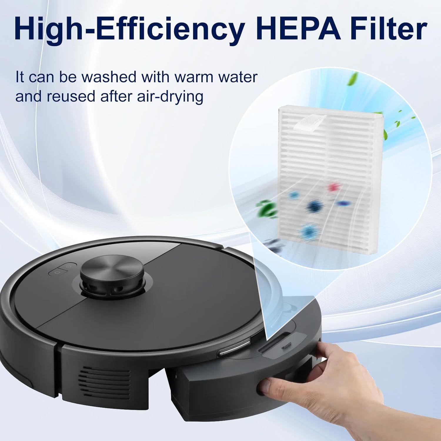 18 Pack Accessories Replacement Parts Compatible with Roborock Q7 M5, Q7 M5+ Robot Vacuum Cleaners, 2 Main Brush, 4 Hepa Filter, 6 Mop Pads, 6 Side Brush โ image 5