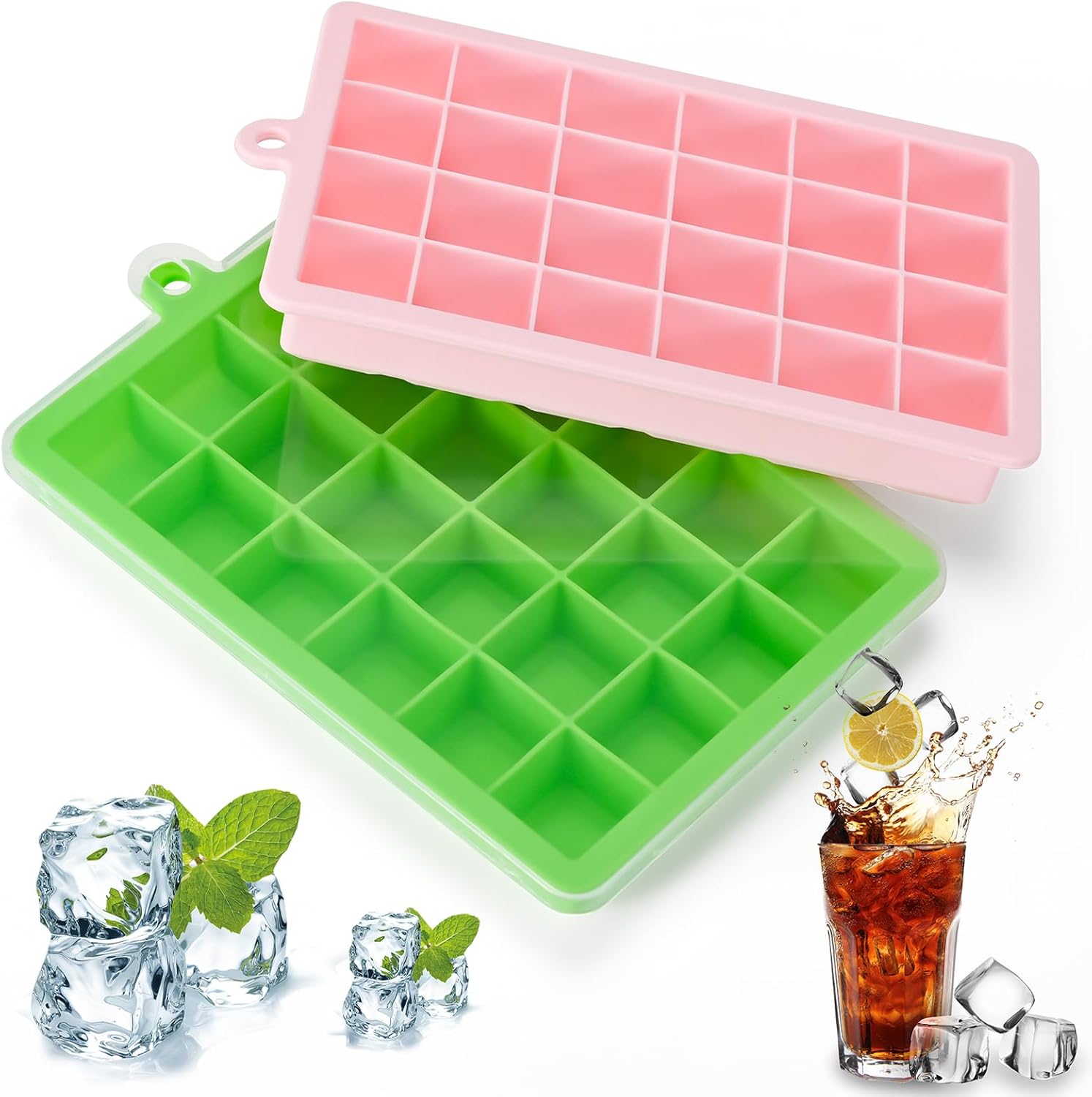 flexible ice cube molds with removable lids