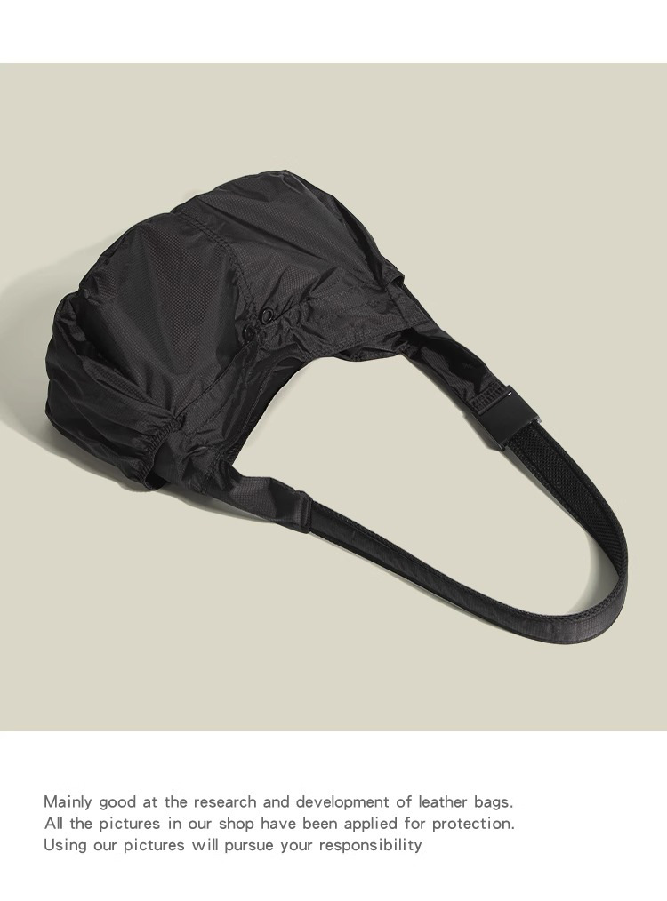 Black Large Capacity Nylon Tote Bag - Water Resistant Casual Shoulder Bag for Daily Use and Outdoor Activities โ image 5