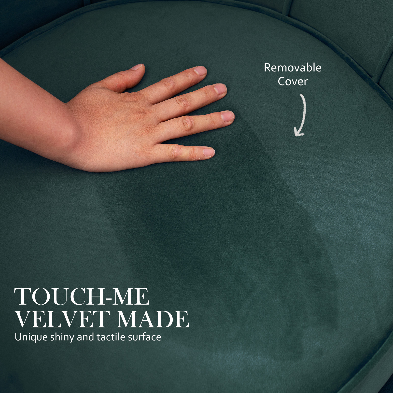 Armchair Lounge Chair Accent Velvet Shell Scallop + Ottoman Footstool Round GREEN โ image 6