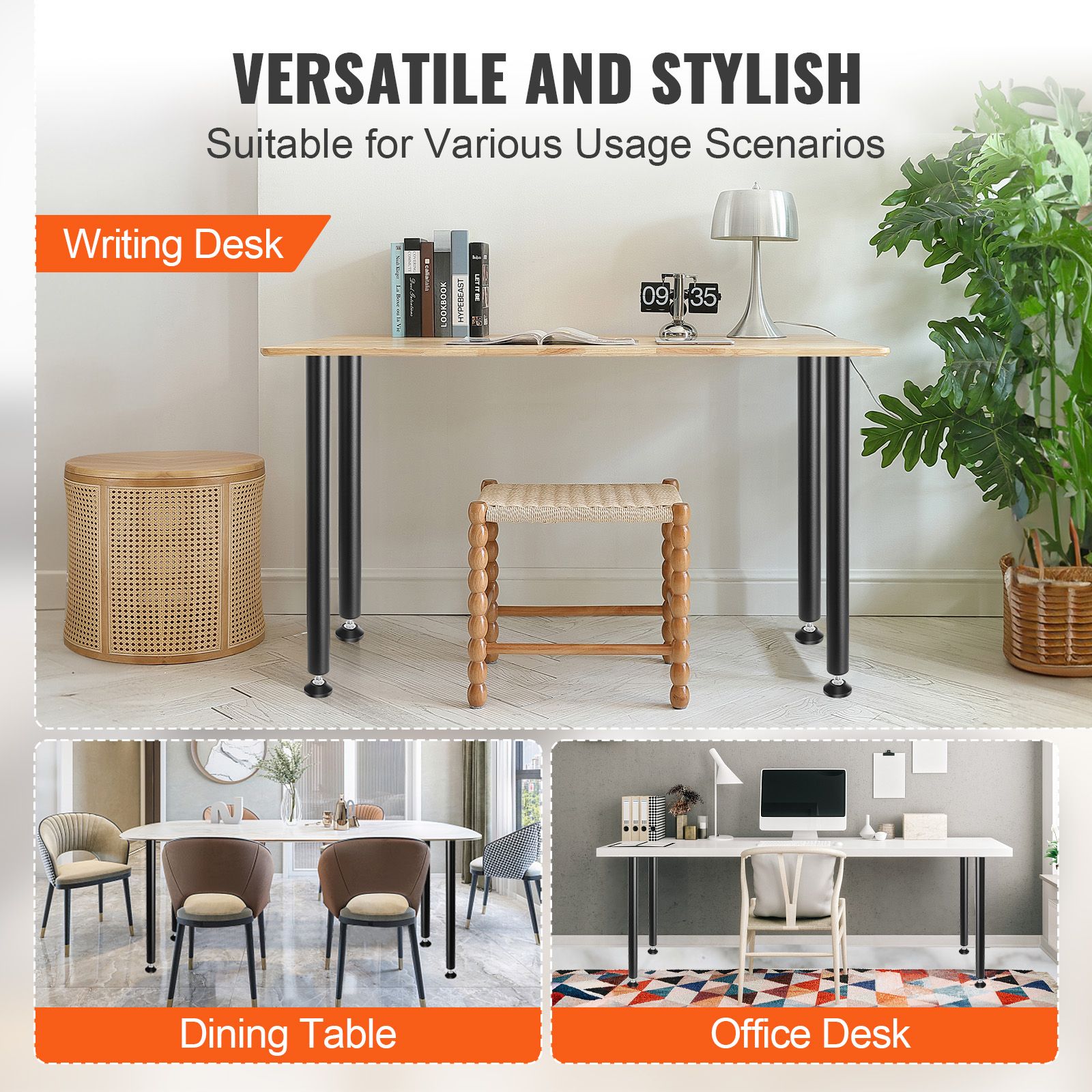 711.2MM Adjustable Desk Legs, Reinforced Steel Office Table Furniture legs Set of 4 for DIY, 544.3KG Load Capacity Heavy Duty Desk Legs, Quick โ image 5