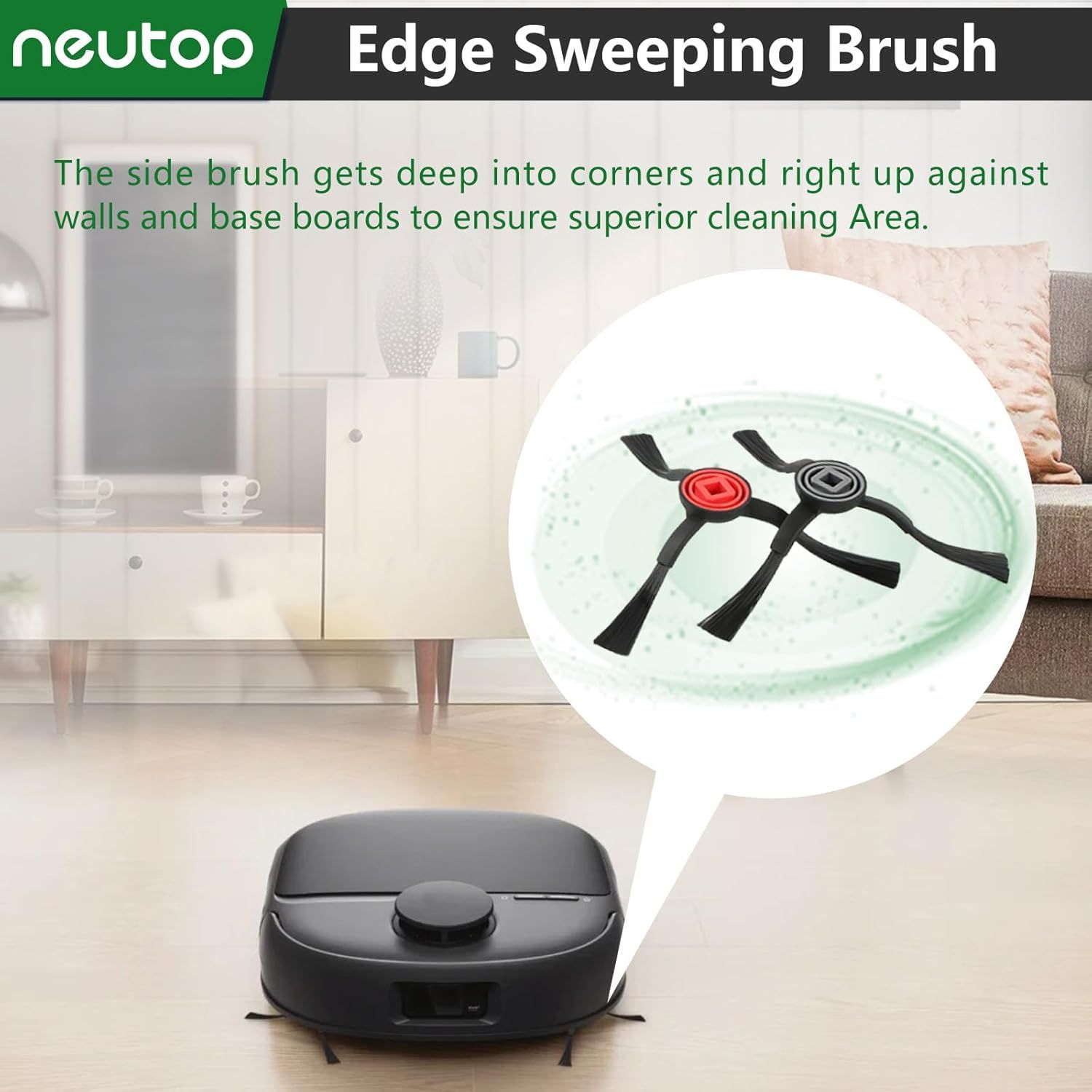 Edge-Sweeping Brush Side Brush Compatible with euy S1, S1 Pro, E20, E25, E28, C28 Robot Vacuum Parts Replacements Accessories, 12-Pack — image 4