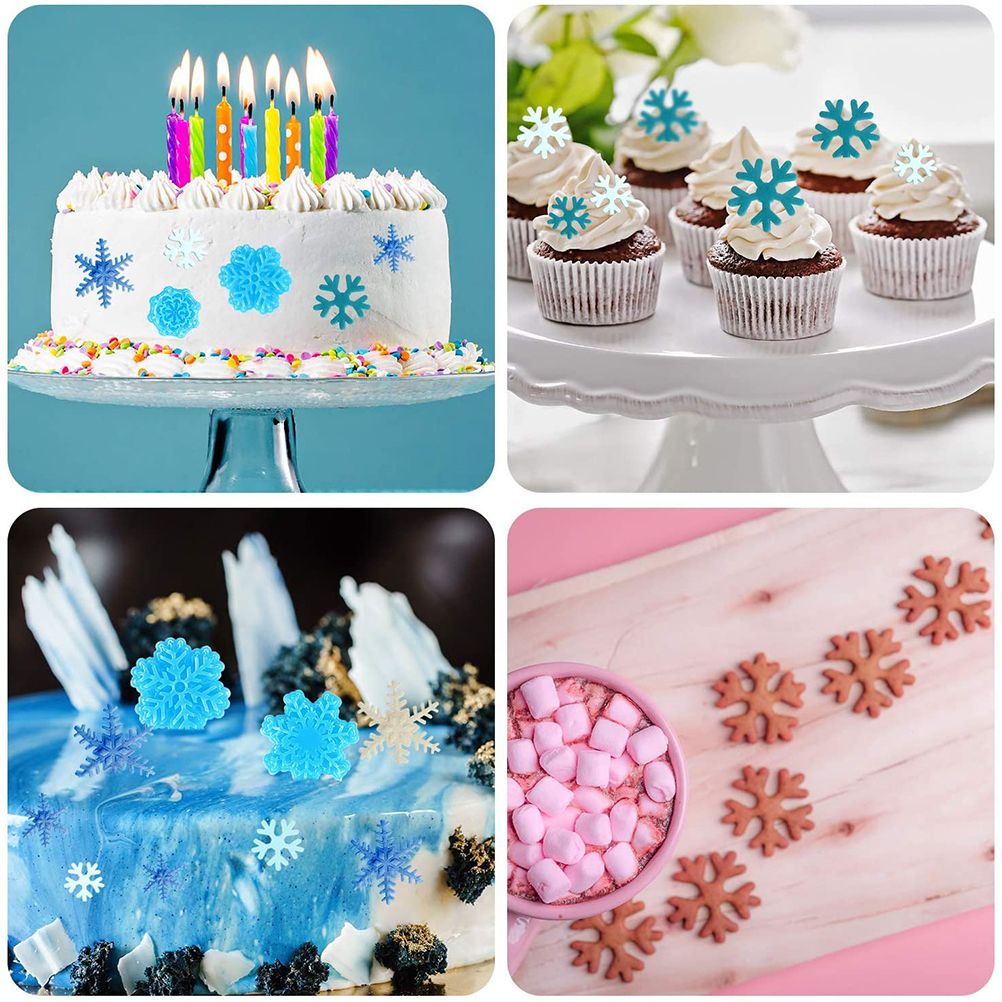 6pcs/set Food Grade Plastic Snowflake Fondant Cake Plunger Cutters Molds DIY Embossing Tools for Baking โ image 3
