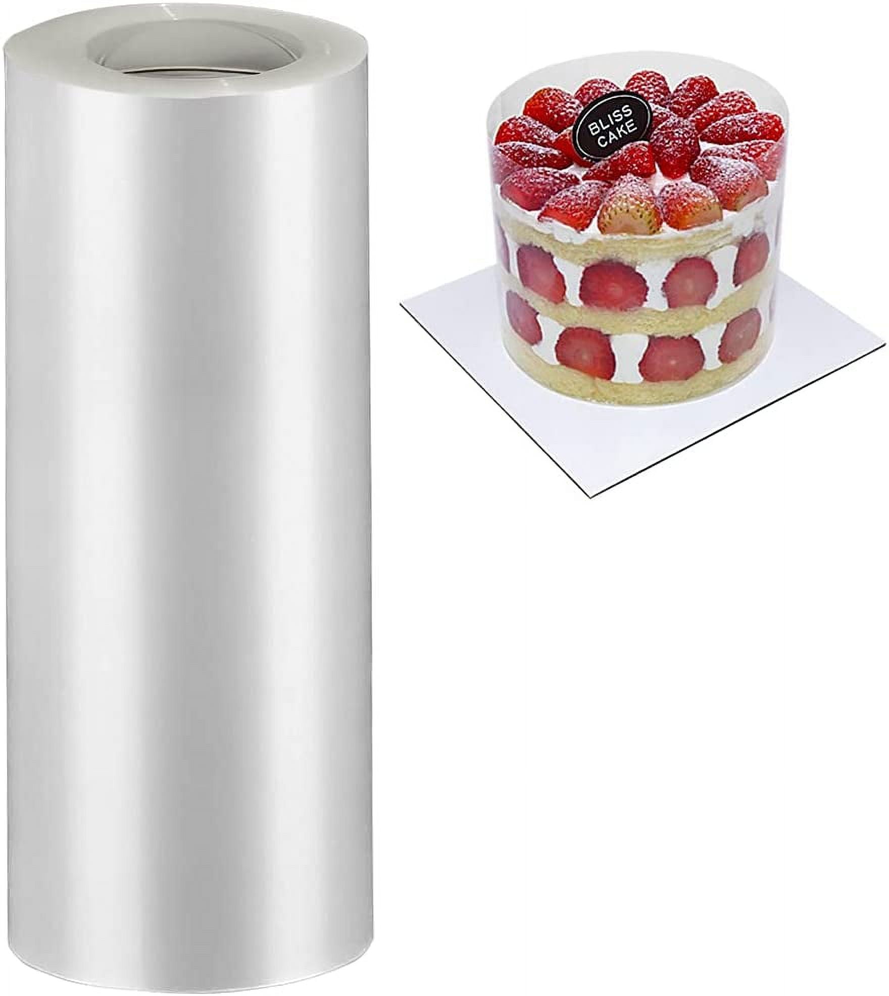 8 Inch Cake Collars, Clear Transparent Cake Acetate Sheet Roll, Cake Plastic Wrap, Cake Acetate Collar for Chocolate Mousse DIY Cake Wraping Decorating Shaker