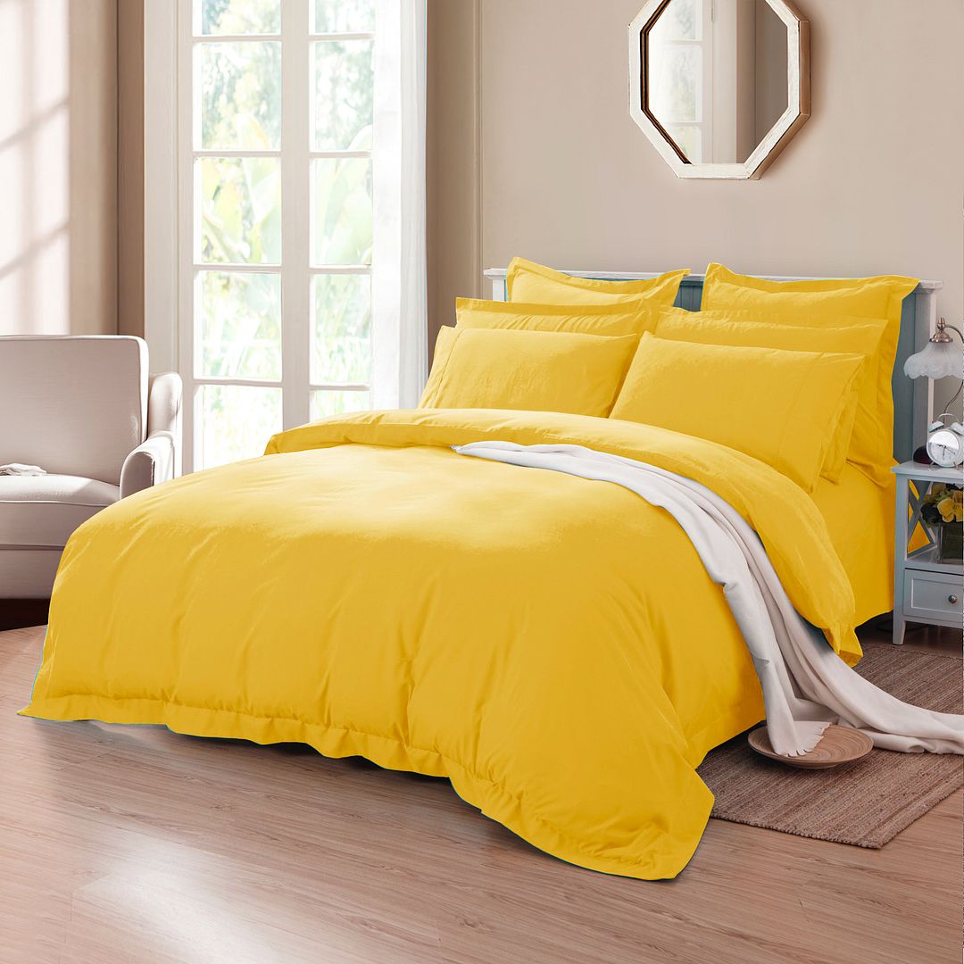 Tailored 1000TC Ultra Soft King Size Yellow Duvet Quilt Cover Set — image 2